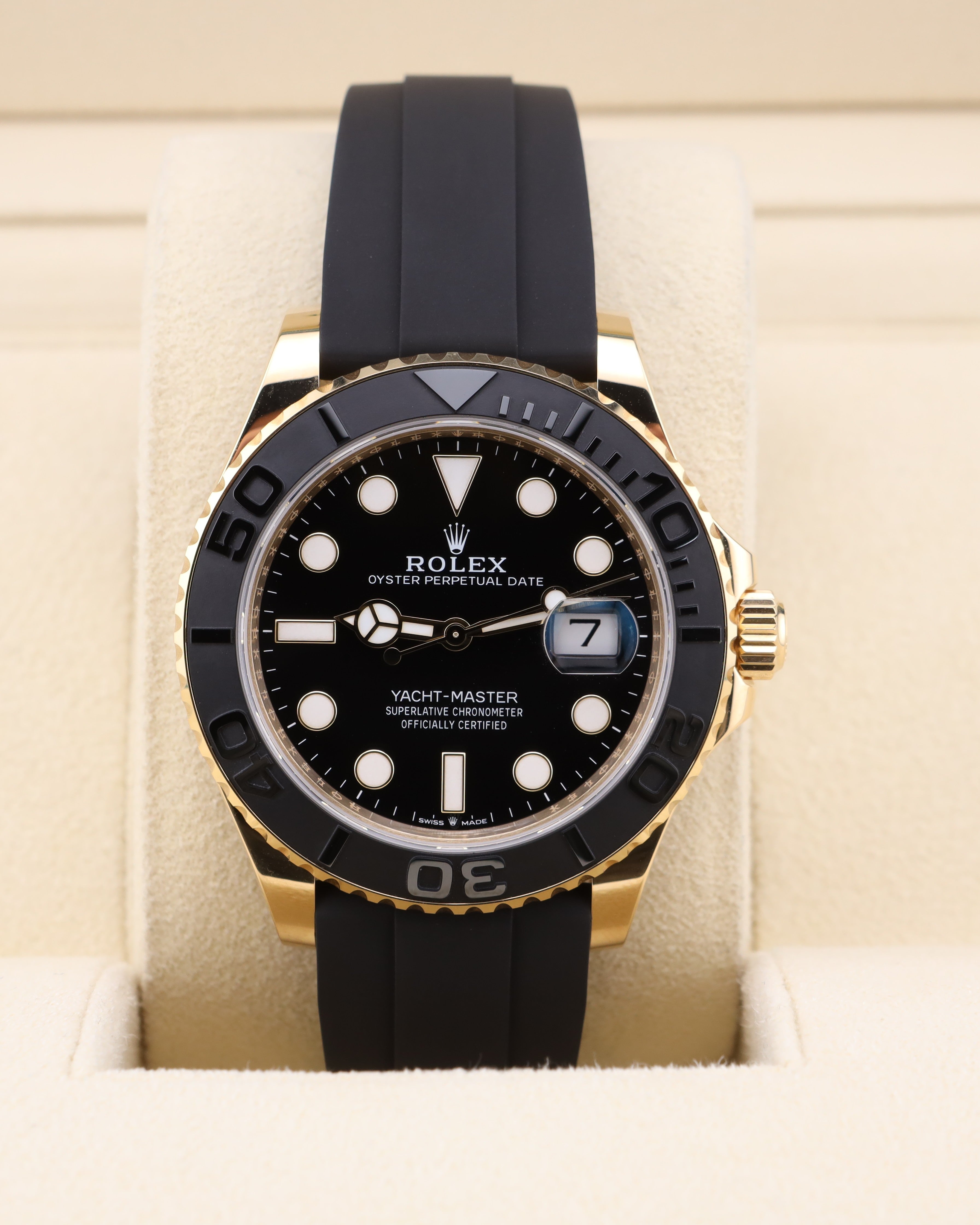 Rolex Yacht-Master 42 Black Dial Yellow Gold on Oysterflex 226658