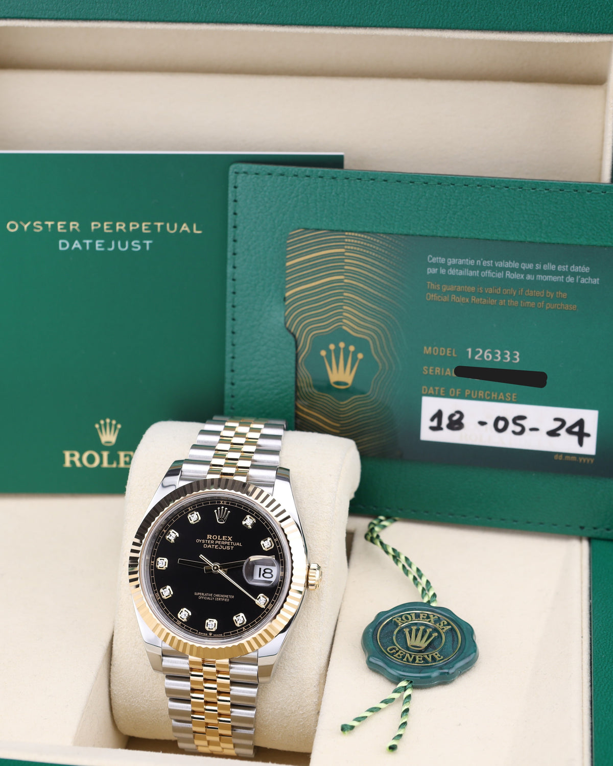 Rolex Datejust 41 Black Diamond Two Tone Jubilee 126333
