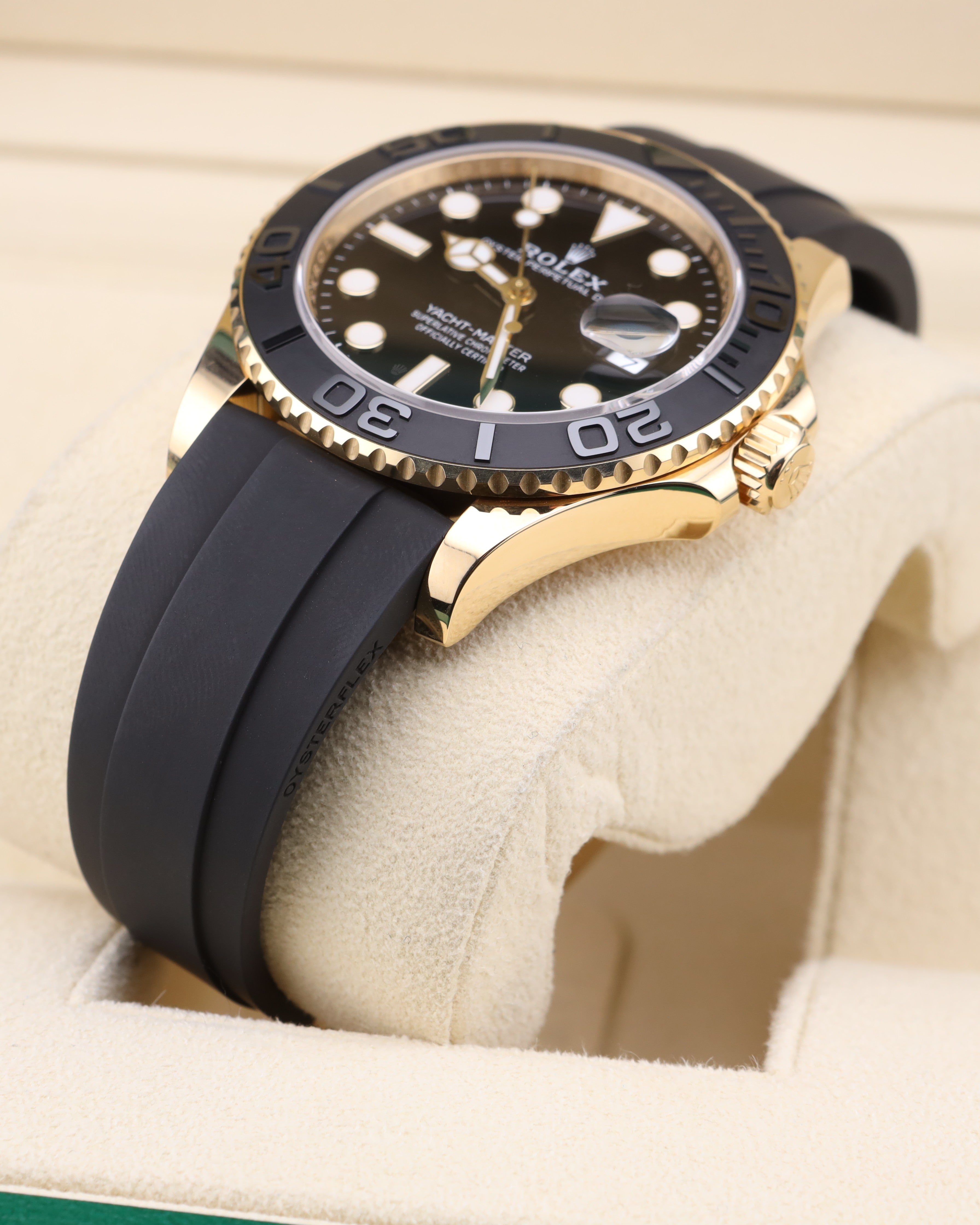 Rolex Yacht-Master 42 Black Dial Yellow Gold on Oysterflex 226658