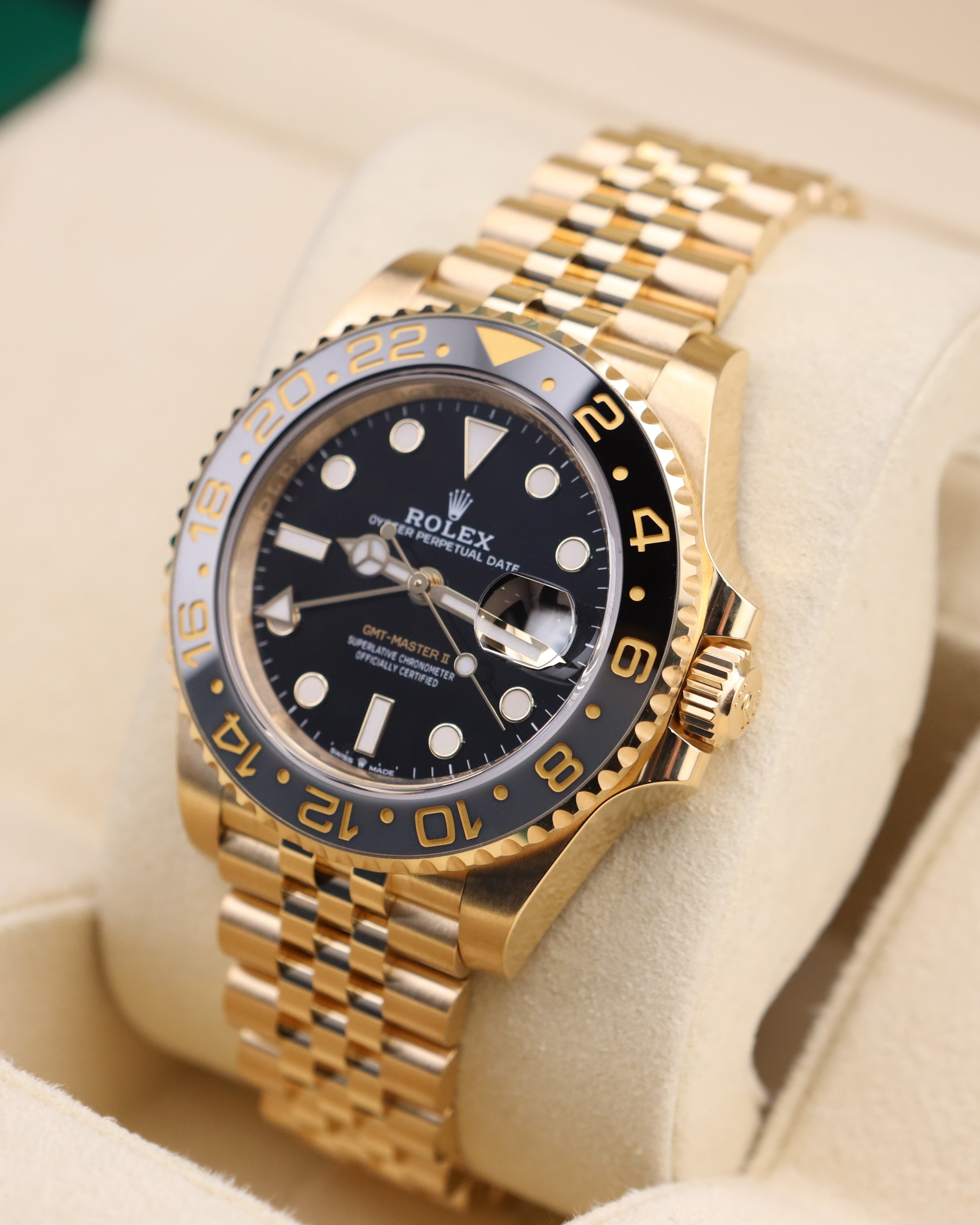 Rolex GMT-Master II Black Dial 18K Gold Jubilee 126718GRNR