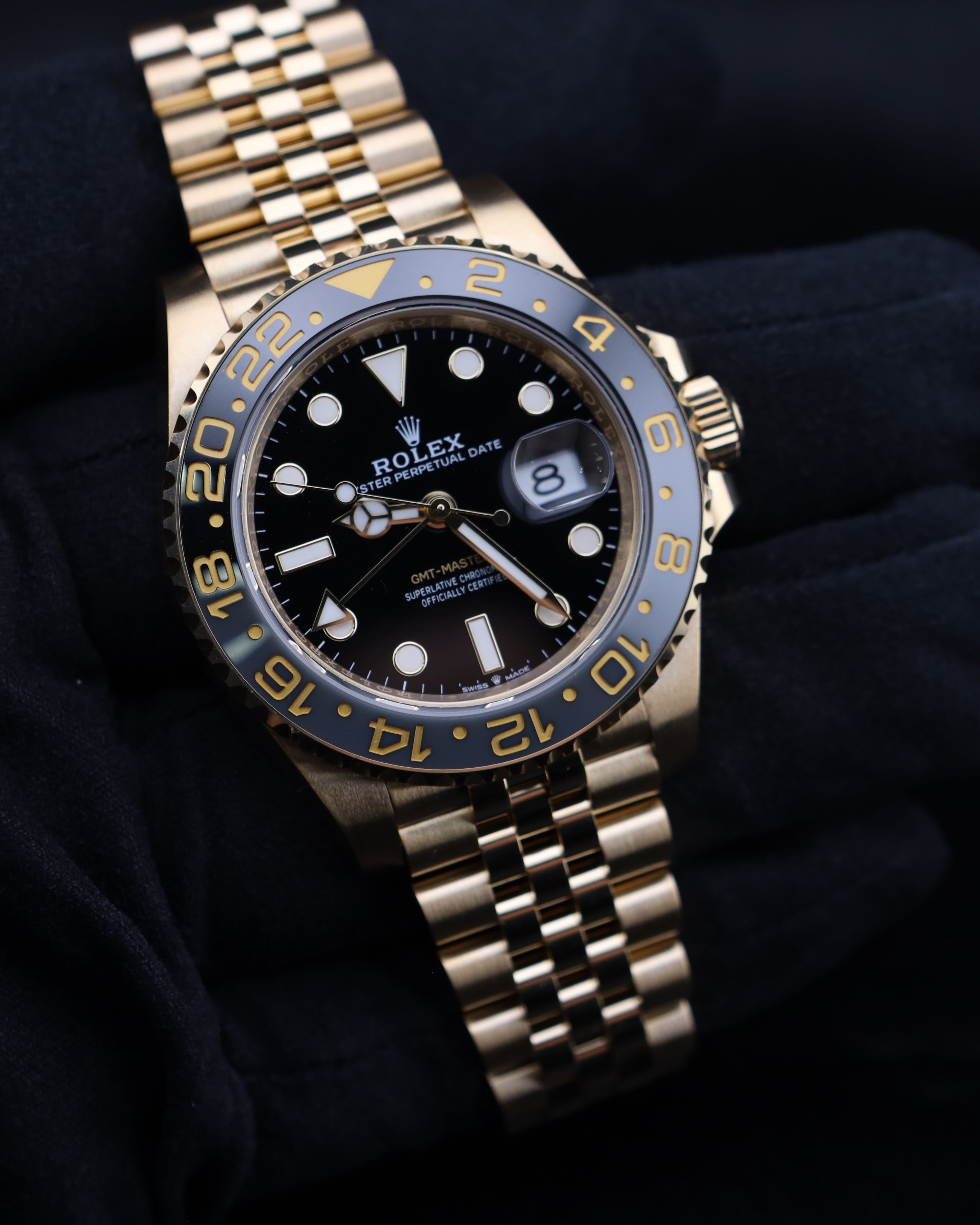 Rolex GMT-Master II Black Dial 18K Gold Jubilee 126718GRNR