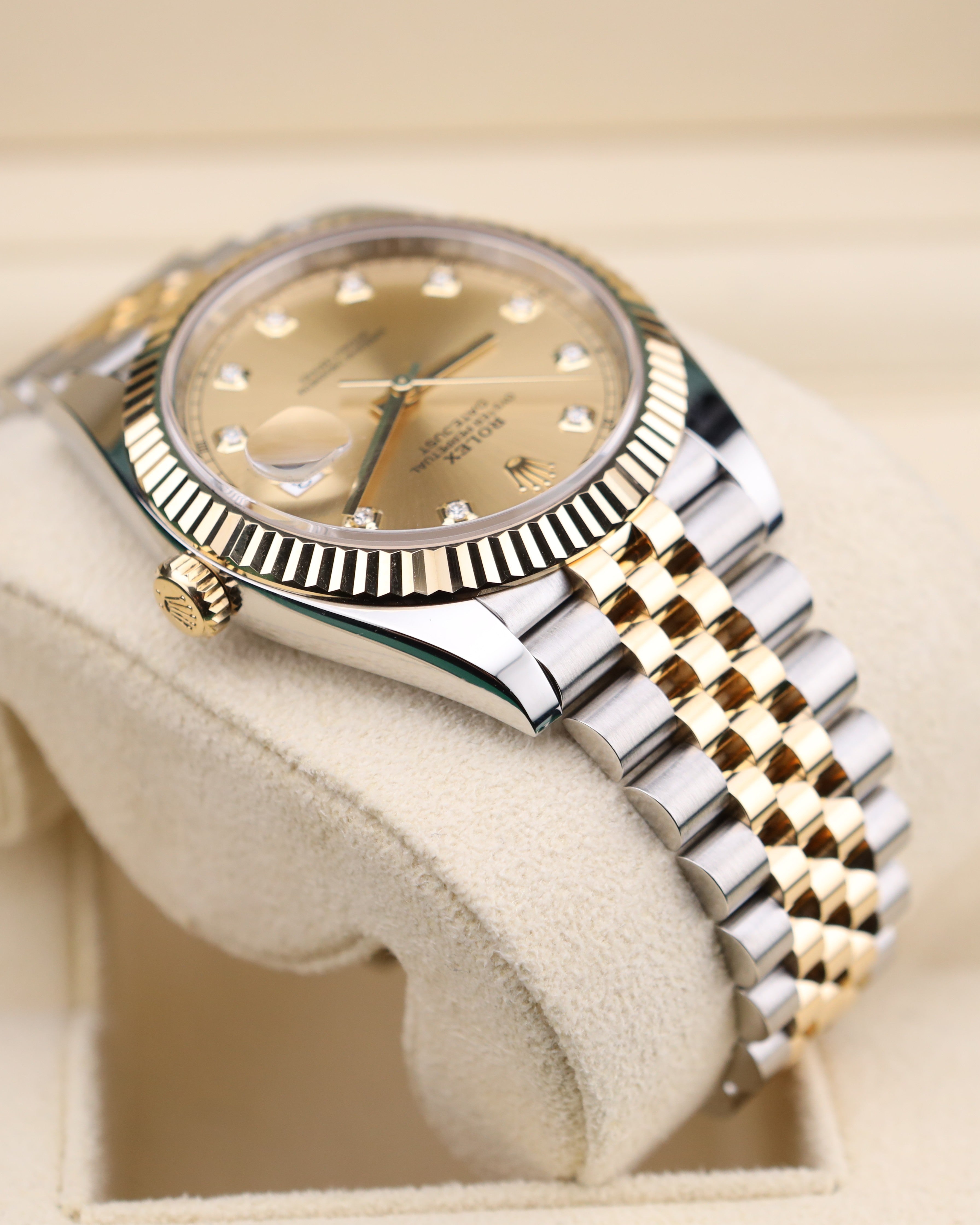 Rolex Datejust 41 Champagne Diamond Dial Two Tone Jubilee 126333  - 2024