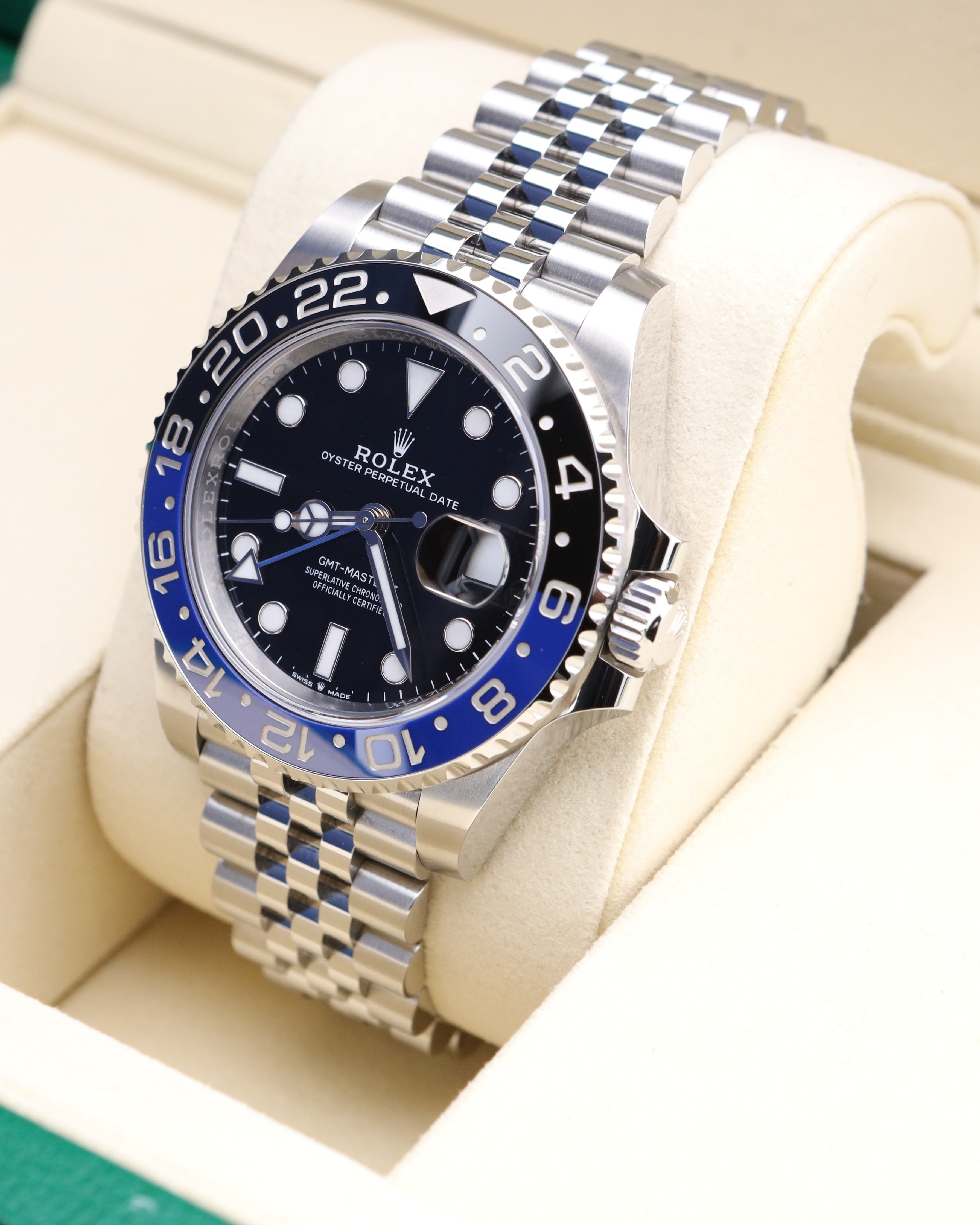 Rolex GMT-Master II Batgirl on Jubilee 126710BLNR