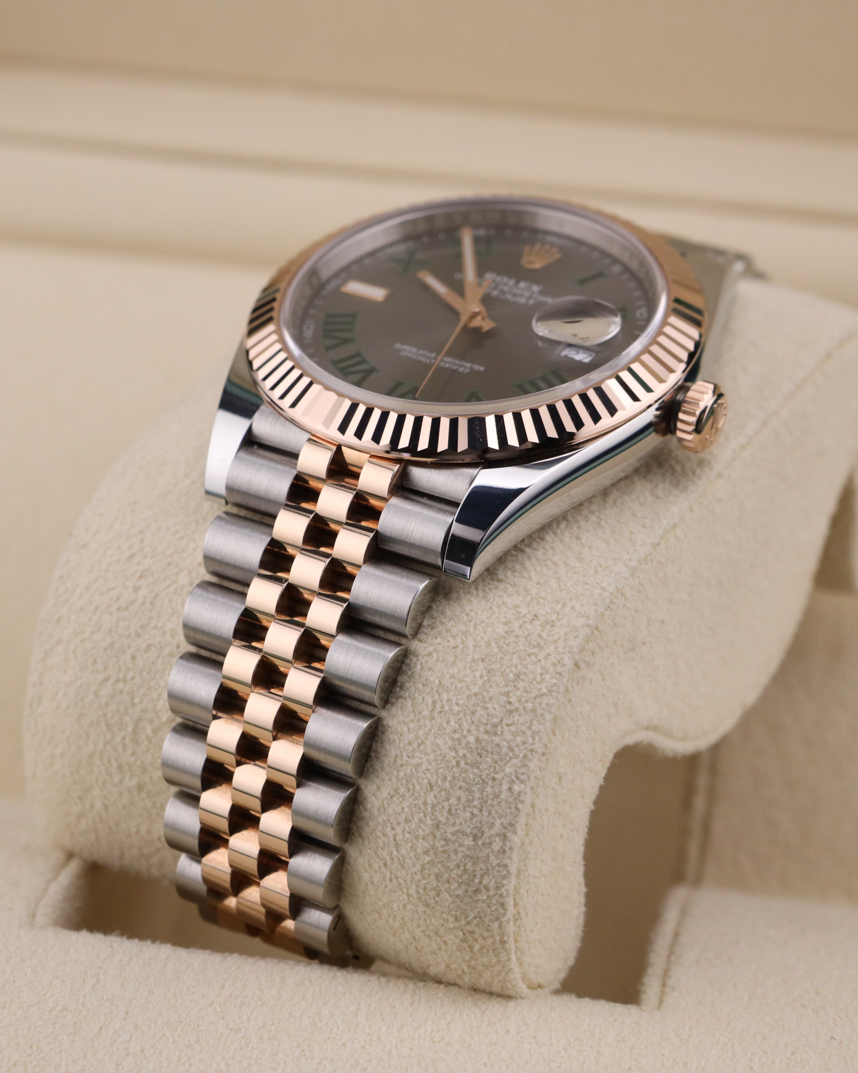 Rolex Datejust 41 Rose Gold Wimbledon on Jubilee 126331