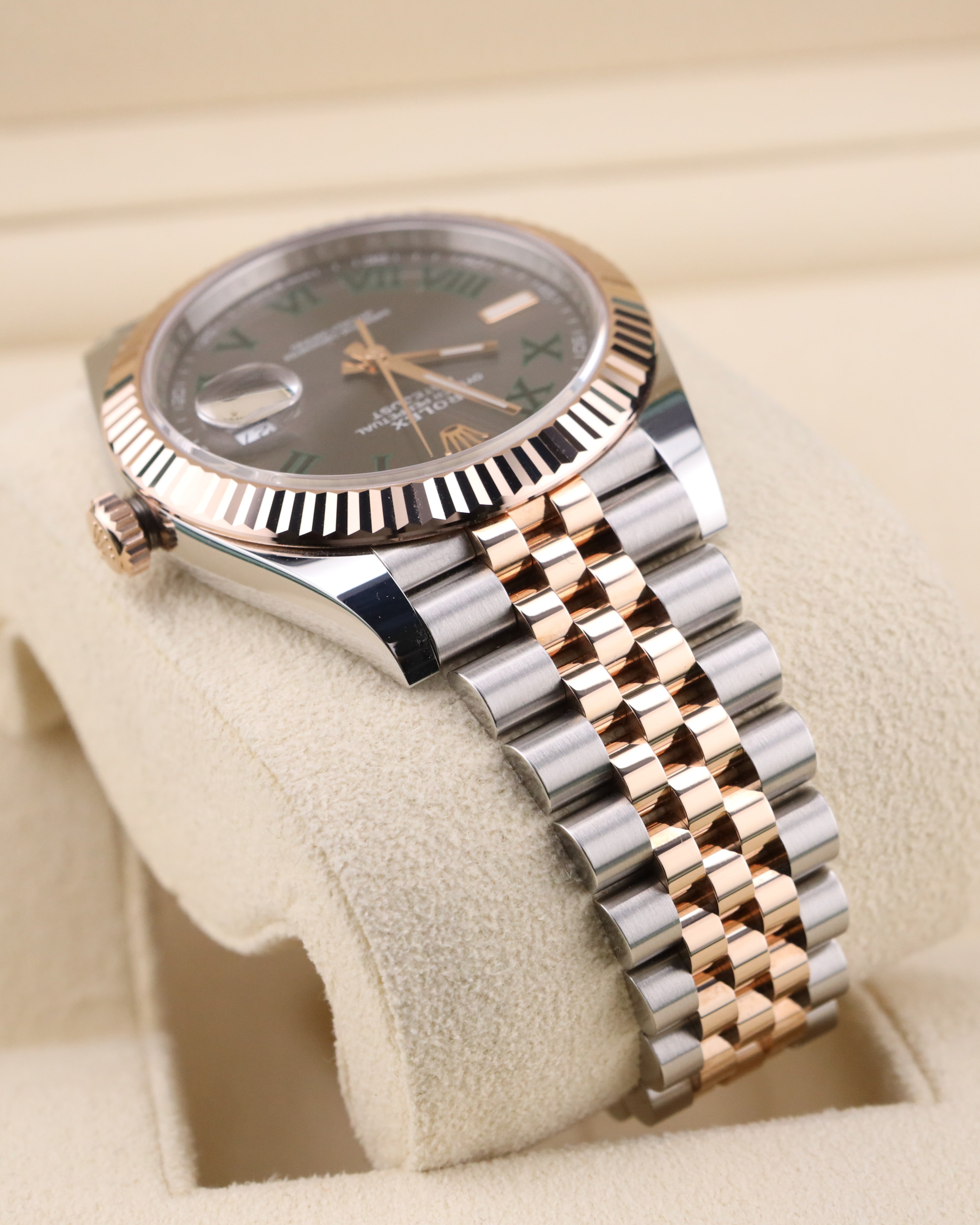 Rolex Datejust 41 Rose Gold Wimbledon on Jubilee 126331