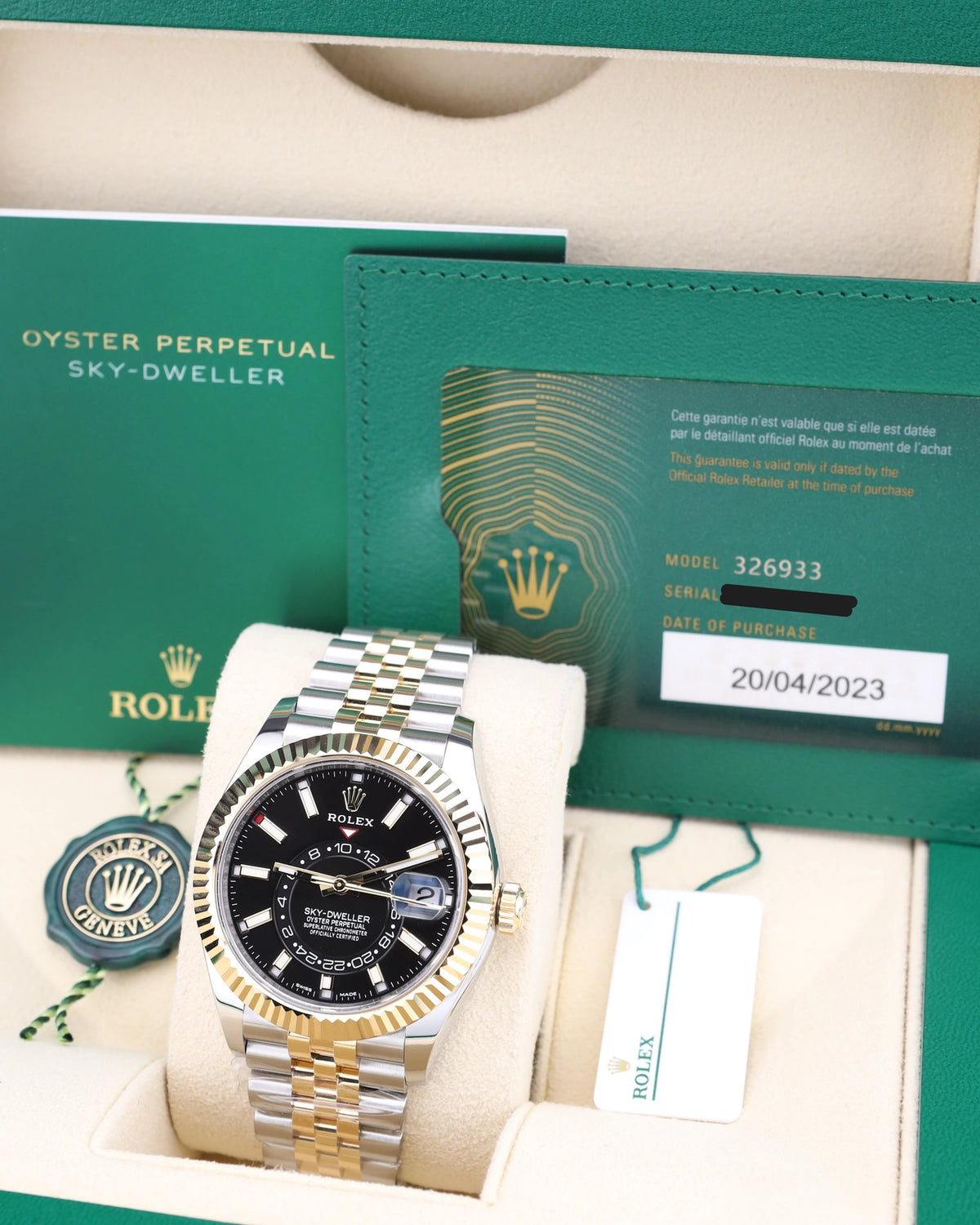 Rolex Sky-Dweller Two Tone Black Dial on Jubilee 326933