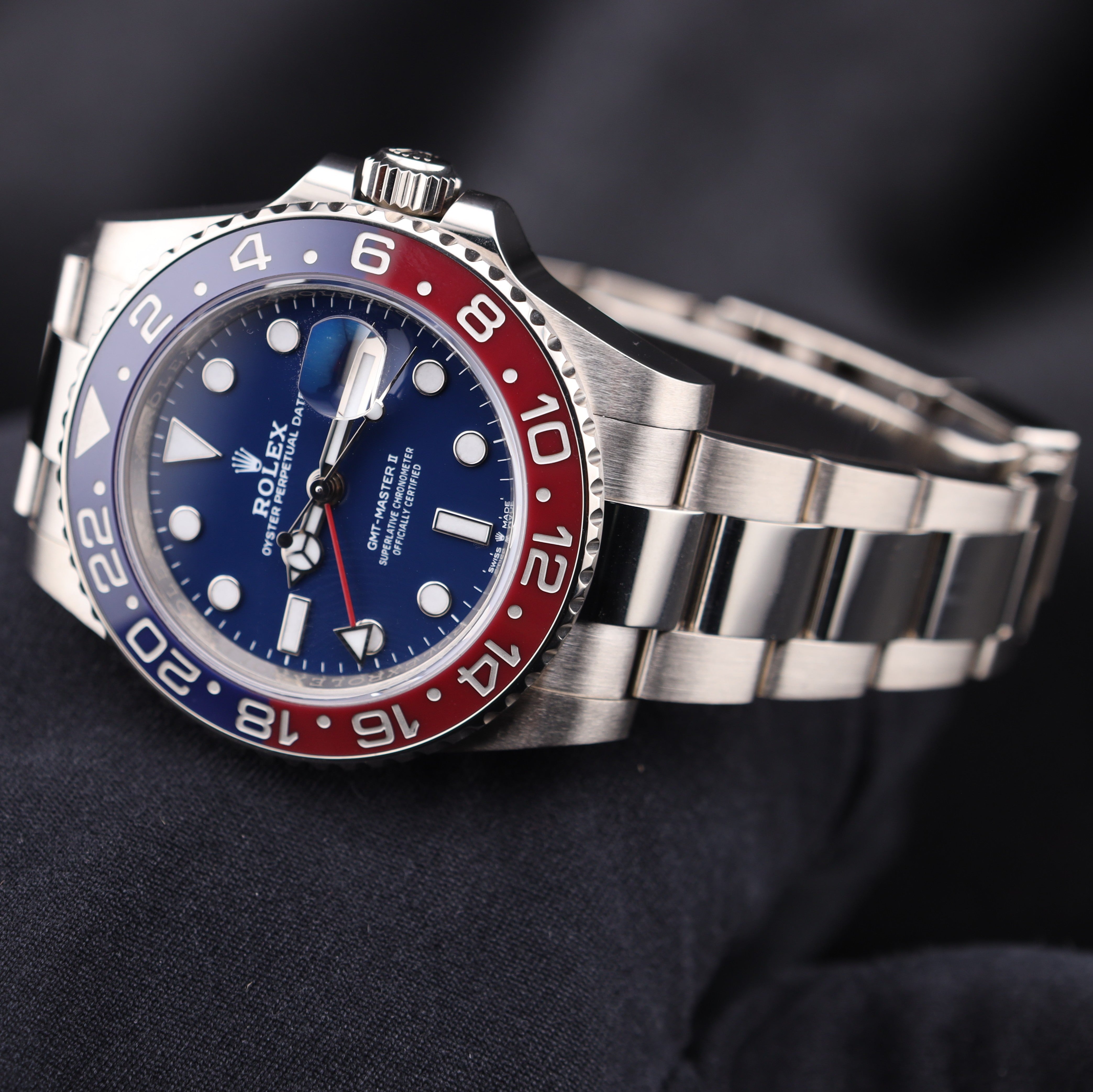 Rolex GMT-Master II Blue Dial White Gold Pepsi Oyster 126719BLRO
