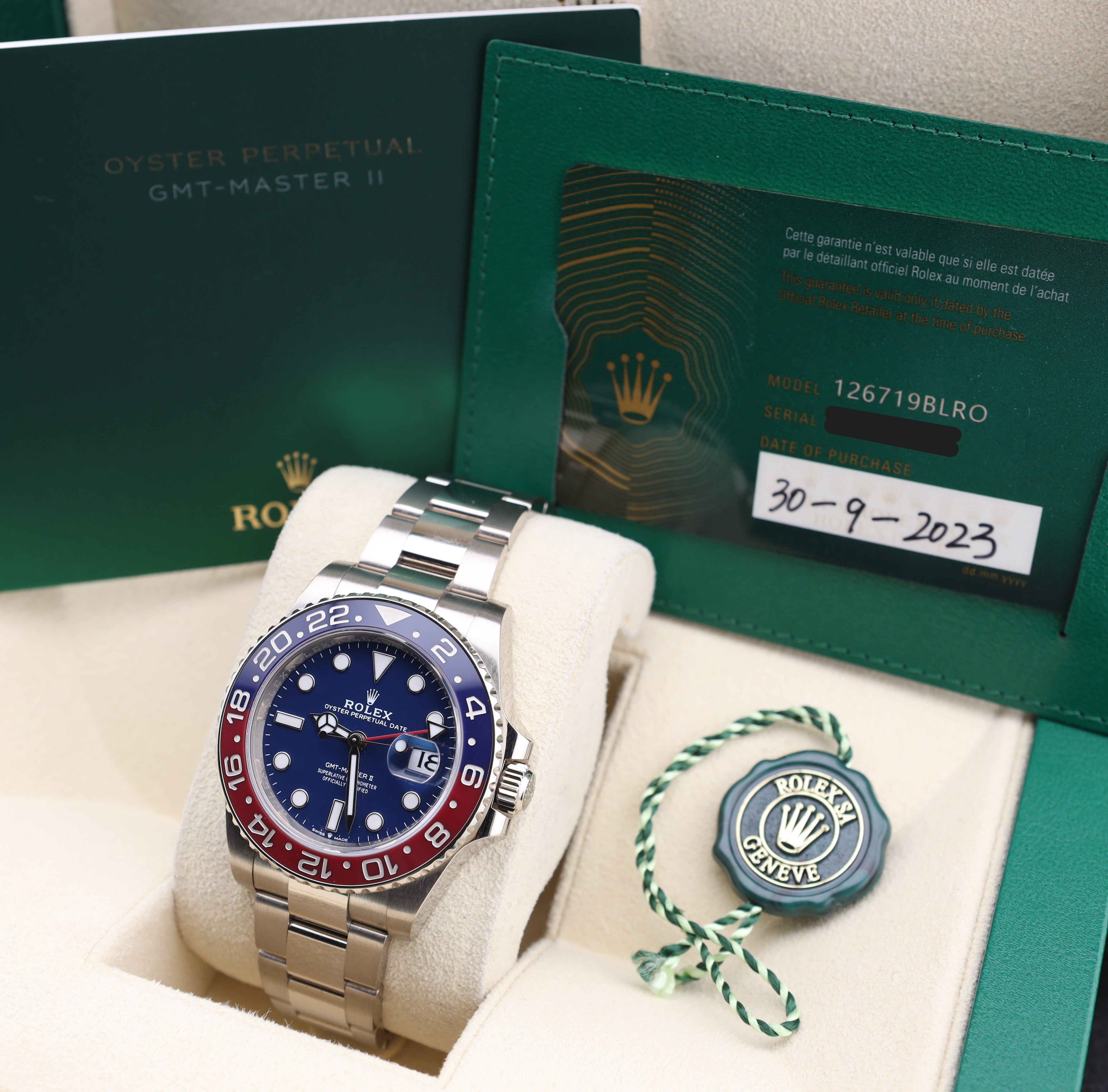Rolex GMT-Master II Blue Dial White Gold Pepsi 126719BLRO