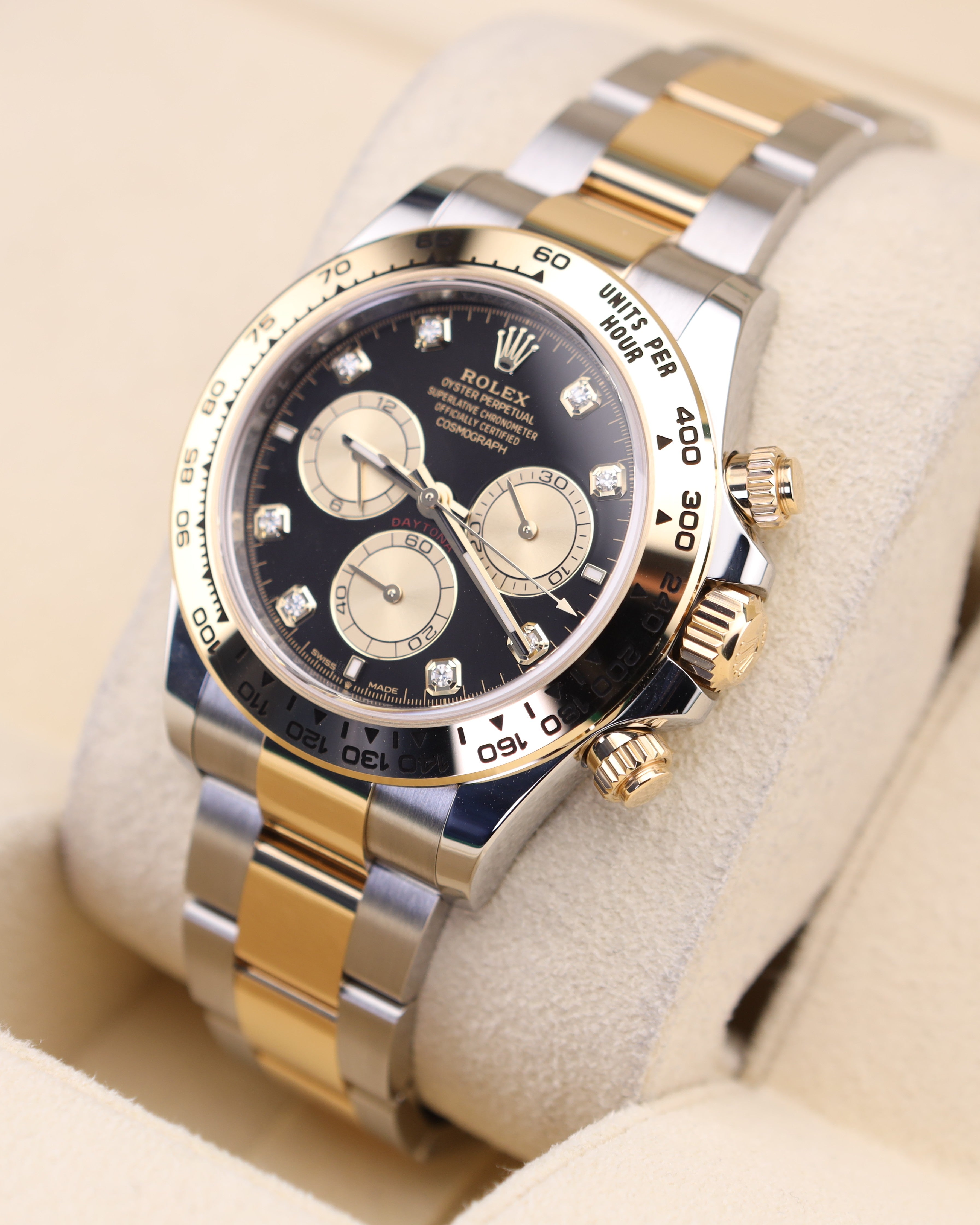Rolex Daytona Black Diamond Dial Two Tone 126503