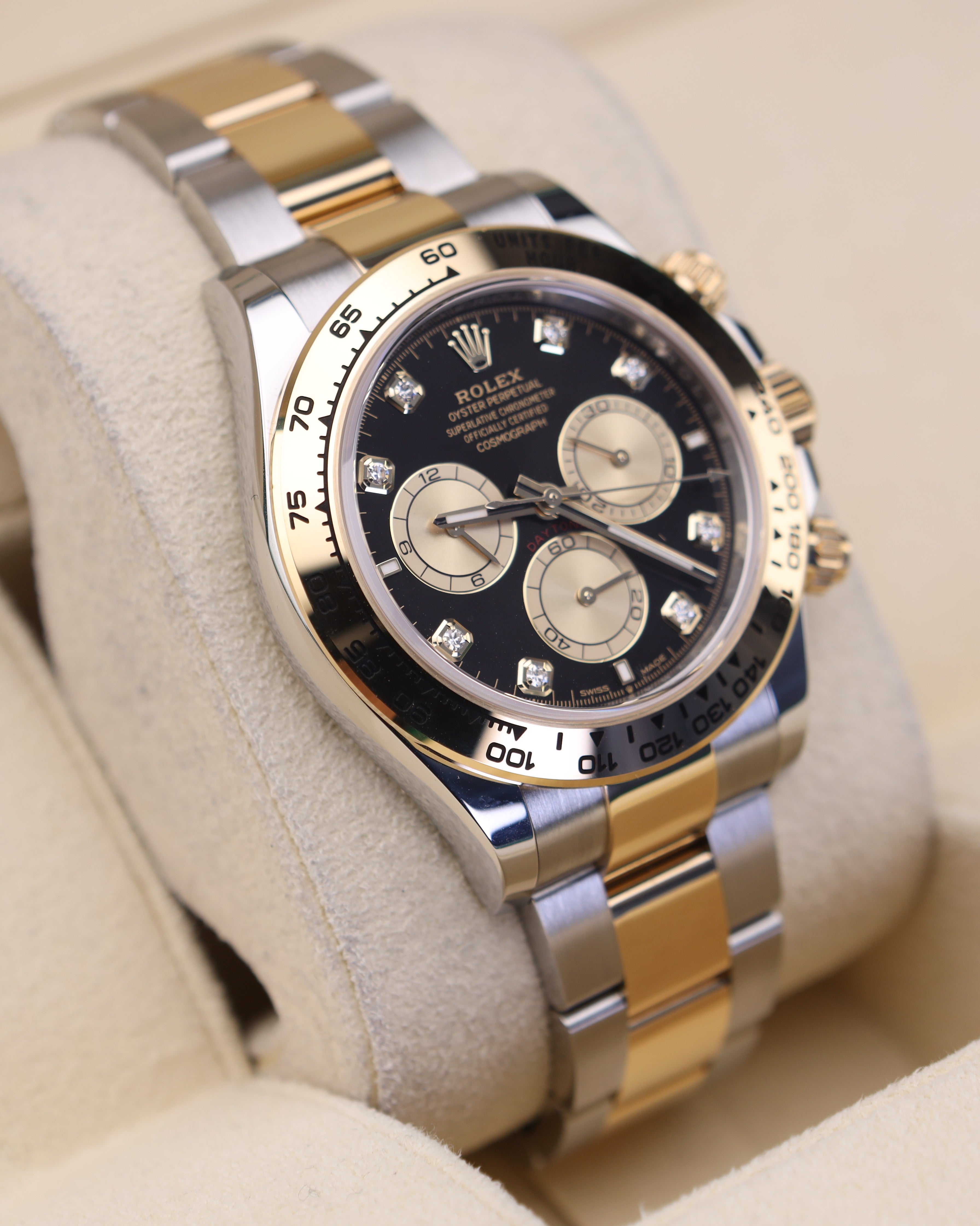 Rolex Daytona Black Diamond Dial Two Tone 126503