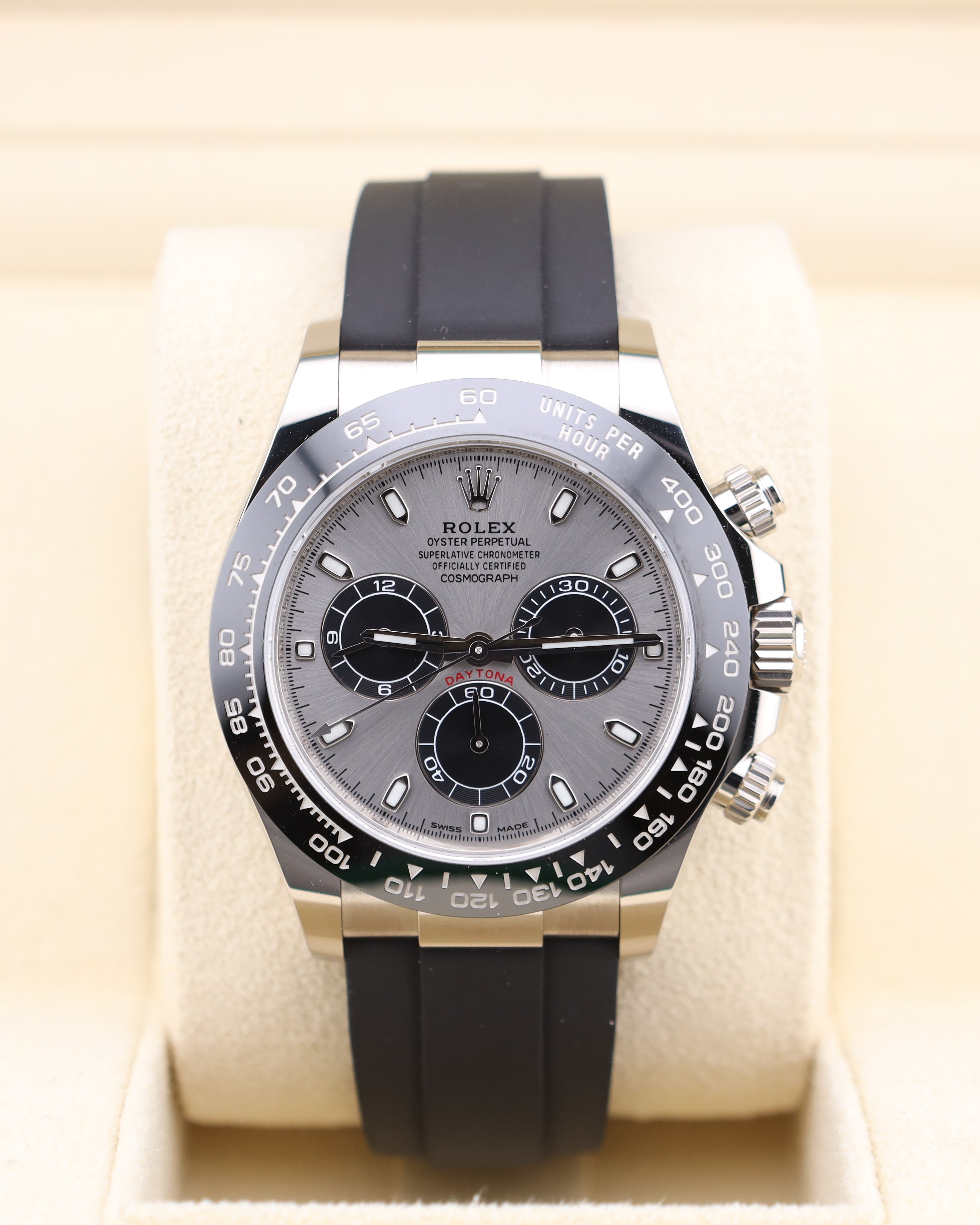 Rolex Daytona Ghost Grey Dial Oysterflex 116519LN – MVP Jewelers Miami