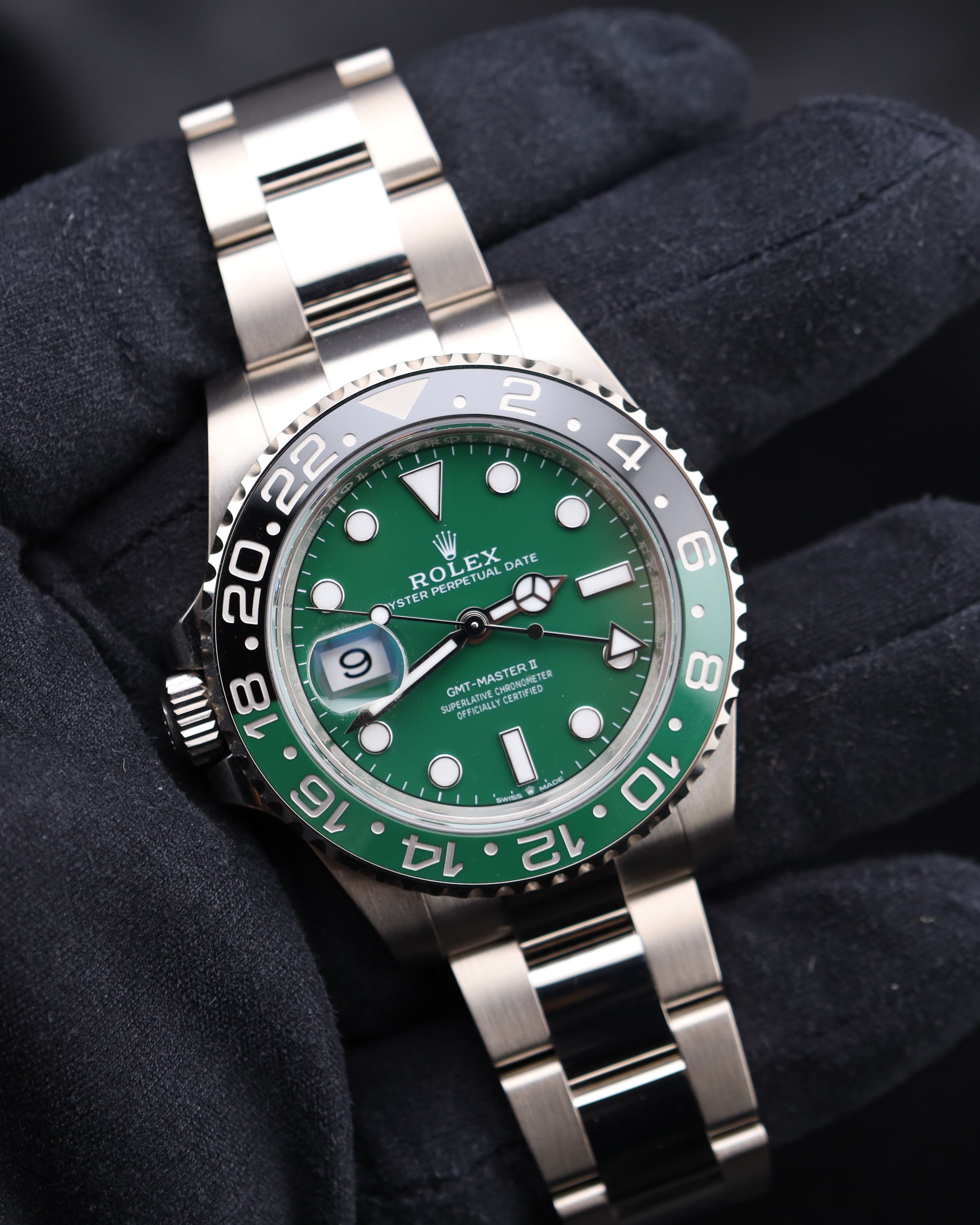 Rolex GMT-Master Green Dial White Gold Oyster 126729VTNR