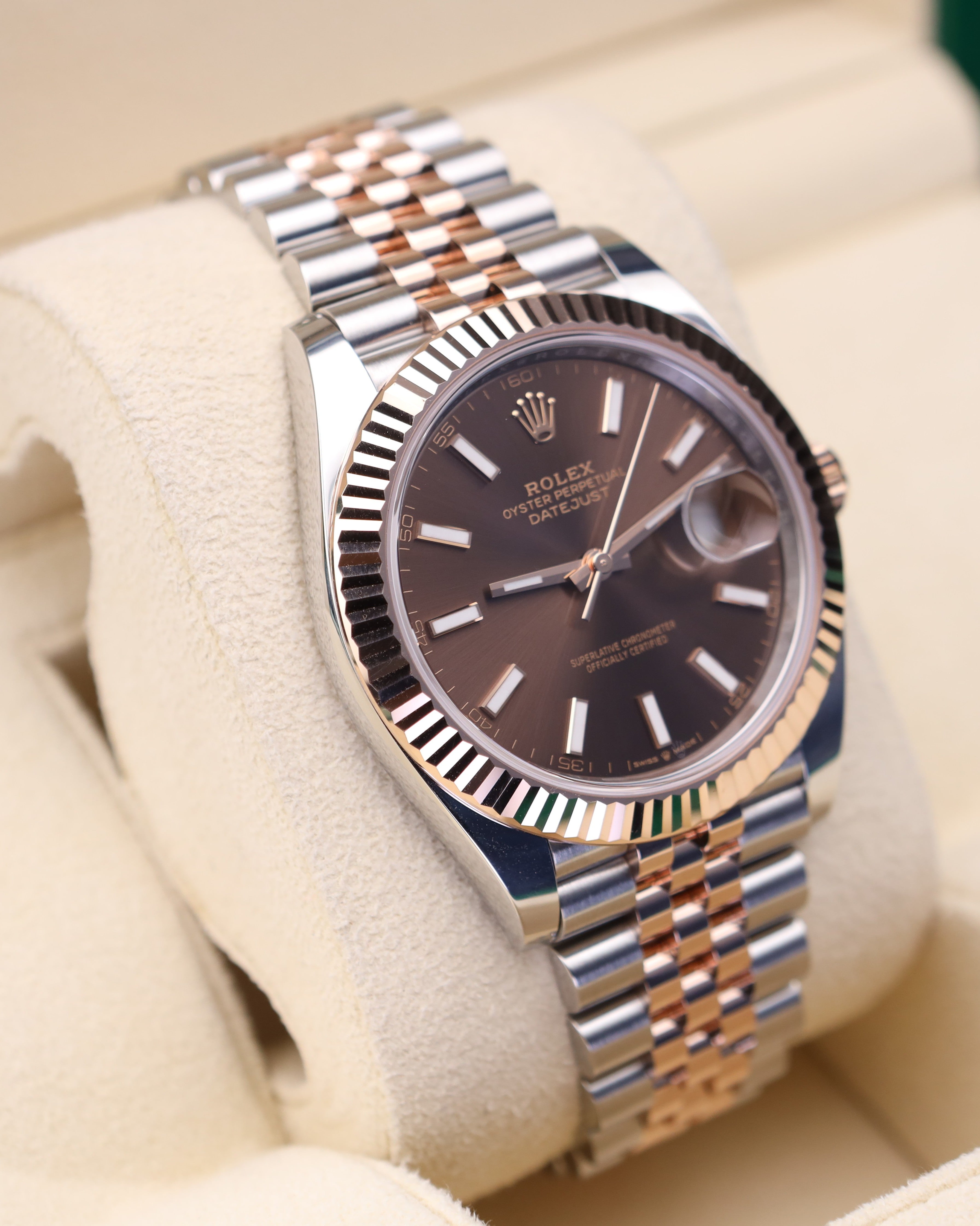 Rolex Datejust 41 Chocolate Stick Dial Two Tone Rosed Gold Jubilee 126331