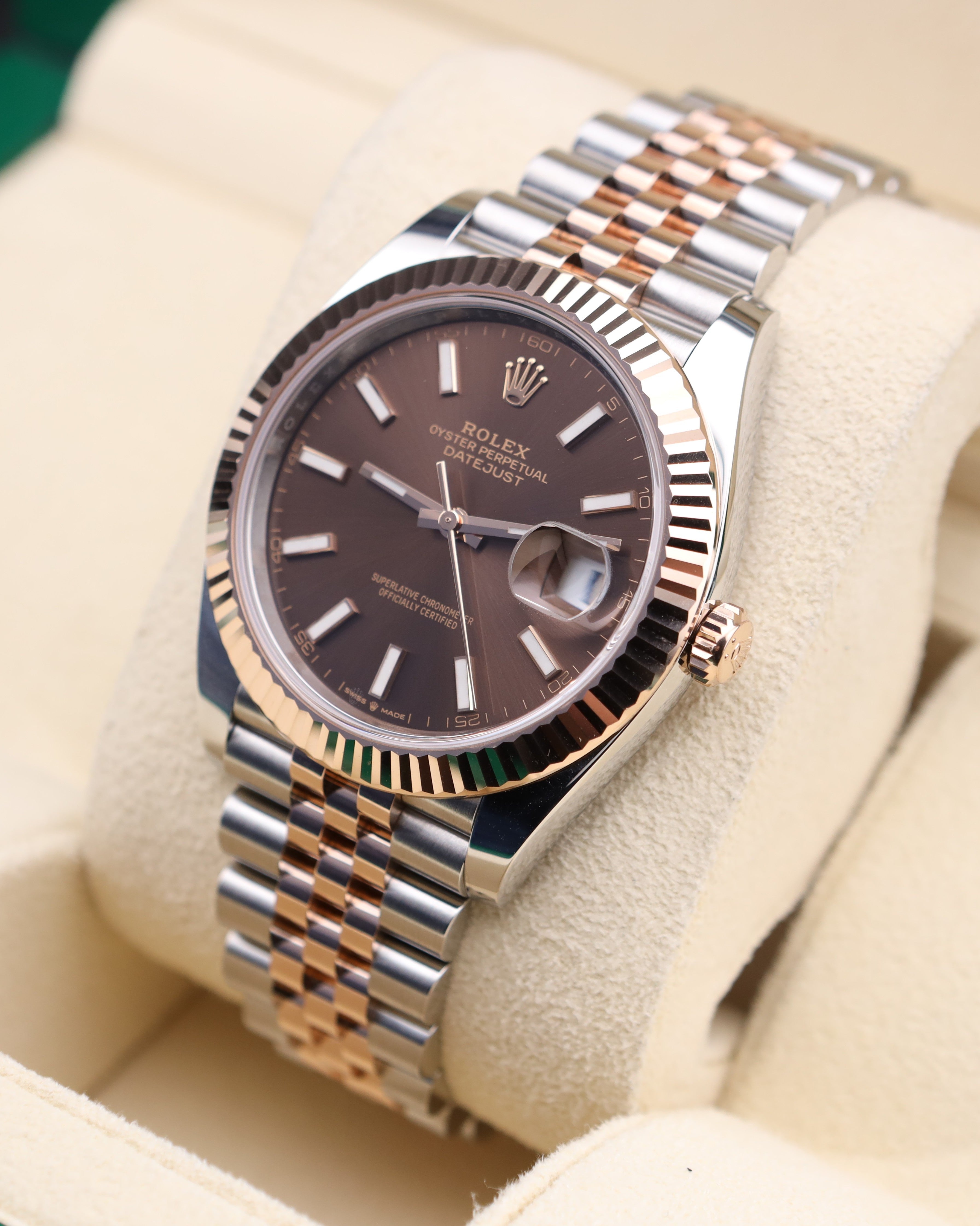 Rolex Datejust 41 Chocolate Stick Dial Two Tone Rosed Gold Jubilee 126331