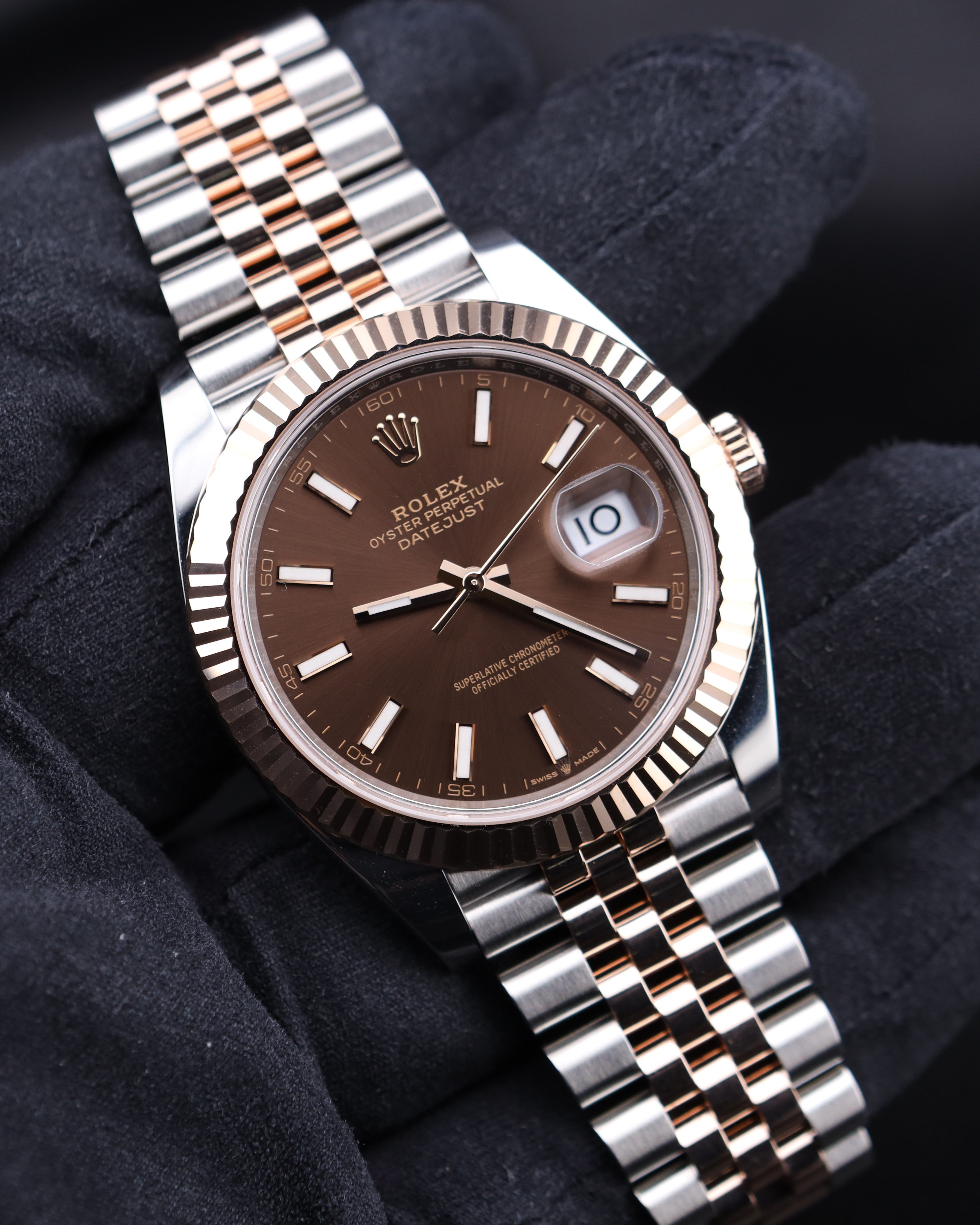 Rolex Datejust 41 Chocolate Stick Dial Two Tone Rosed Gold Jubilee 126331