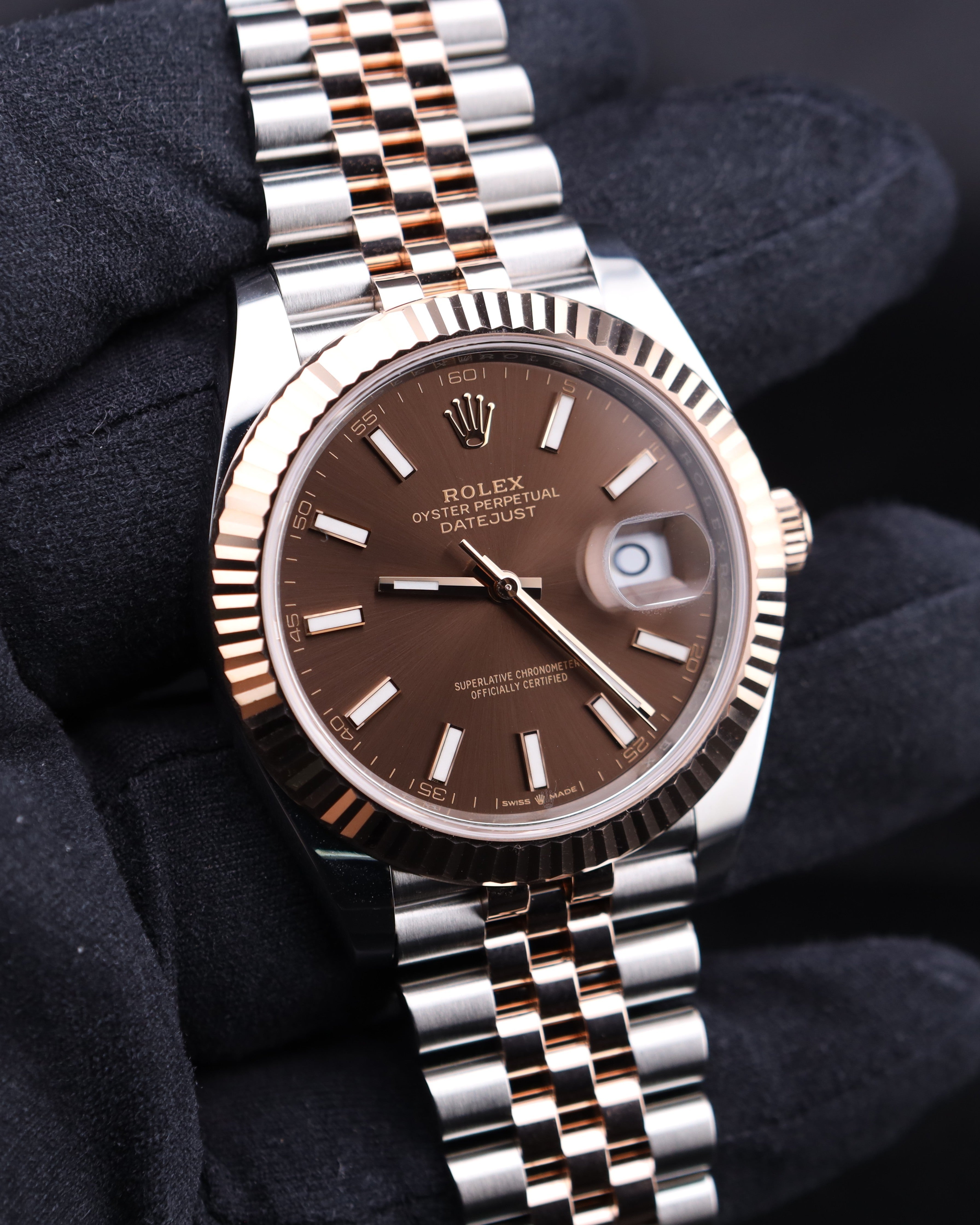 Rolex Datejust 41 Chocolate Stick Dial Two Tone Rosed Gold Jubilee 126331
