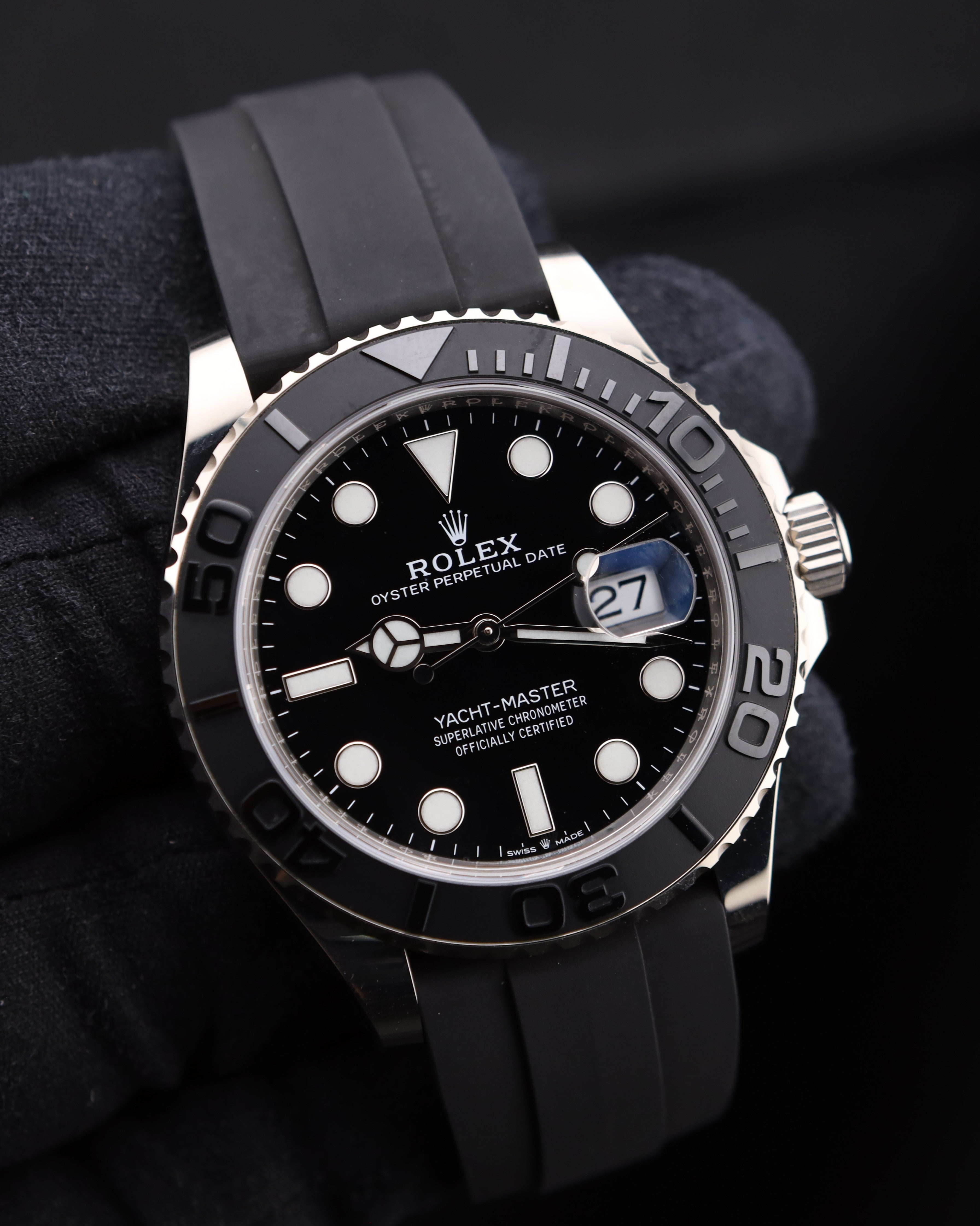 Rolex Yacht-Master 42 Black Dial White Gold on Oysterflex 226659