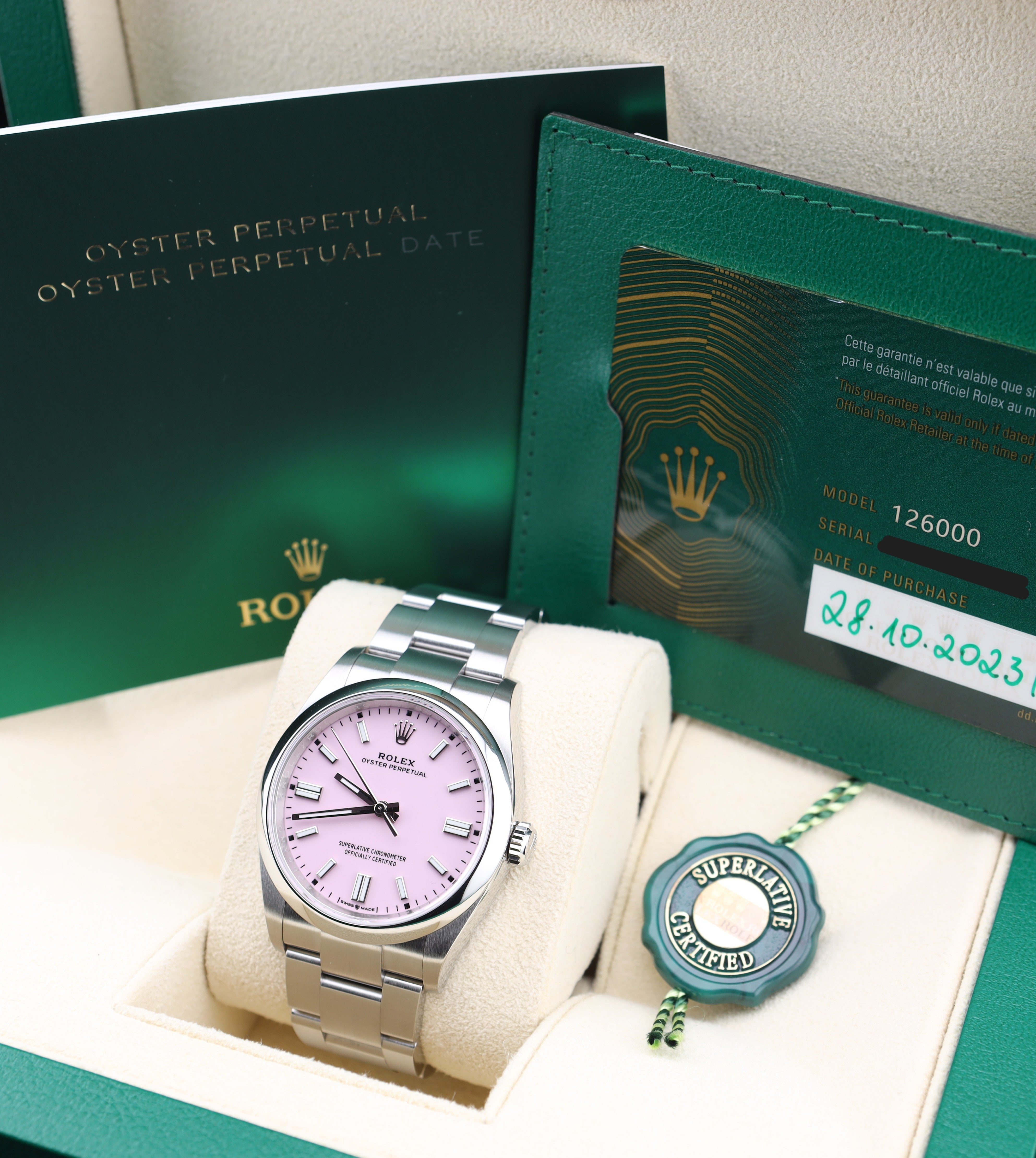 Rolex Oyster Perpetual 36 Pink Dial 126000