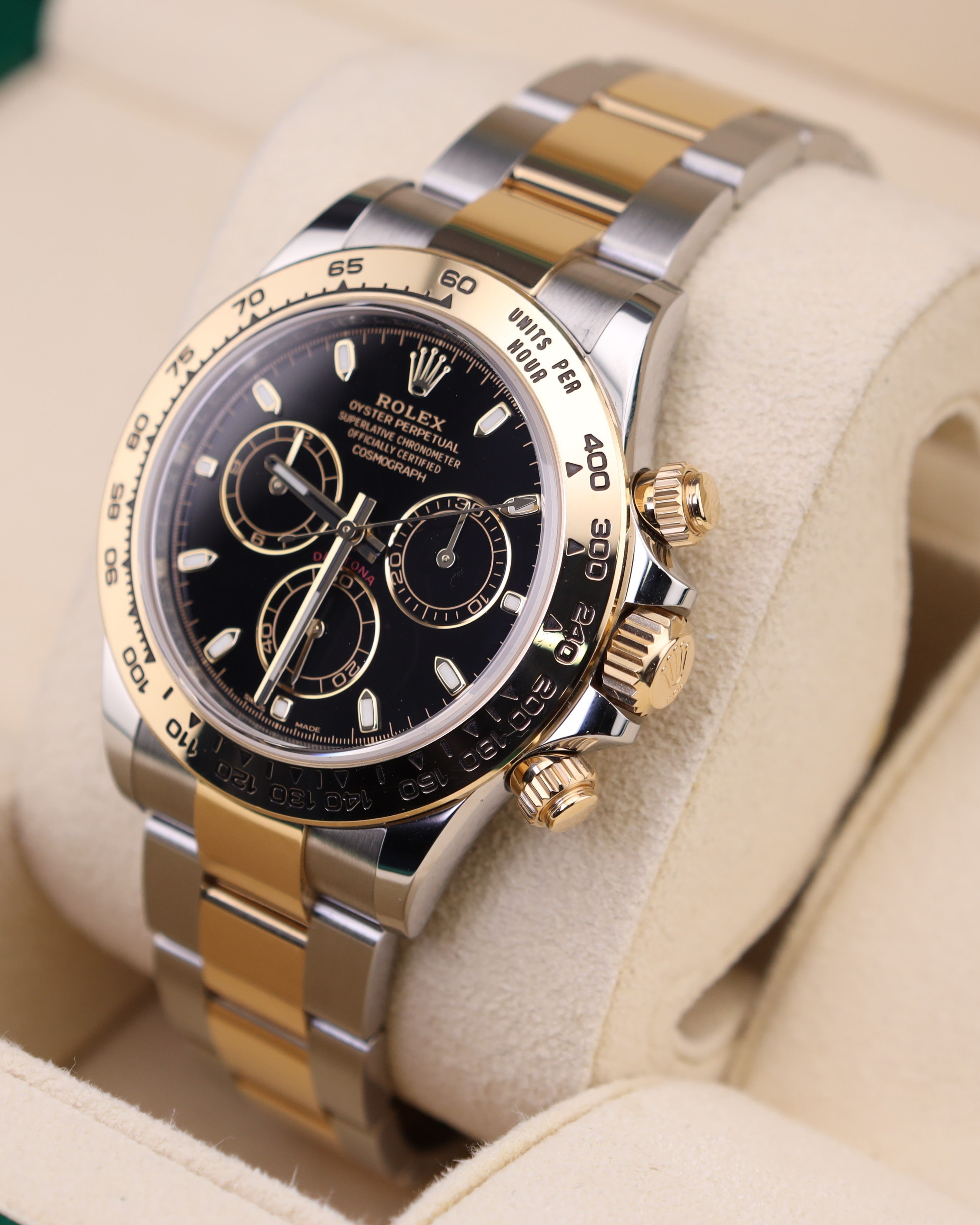 Rolex Daytona Black Dial Two Tone Yellow Gold Oyster 116503