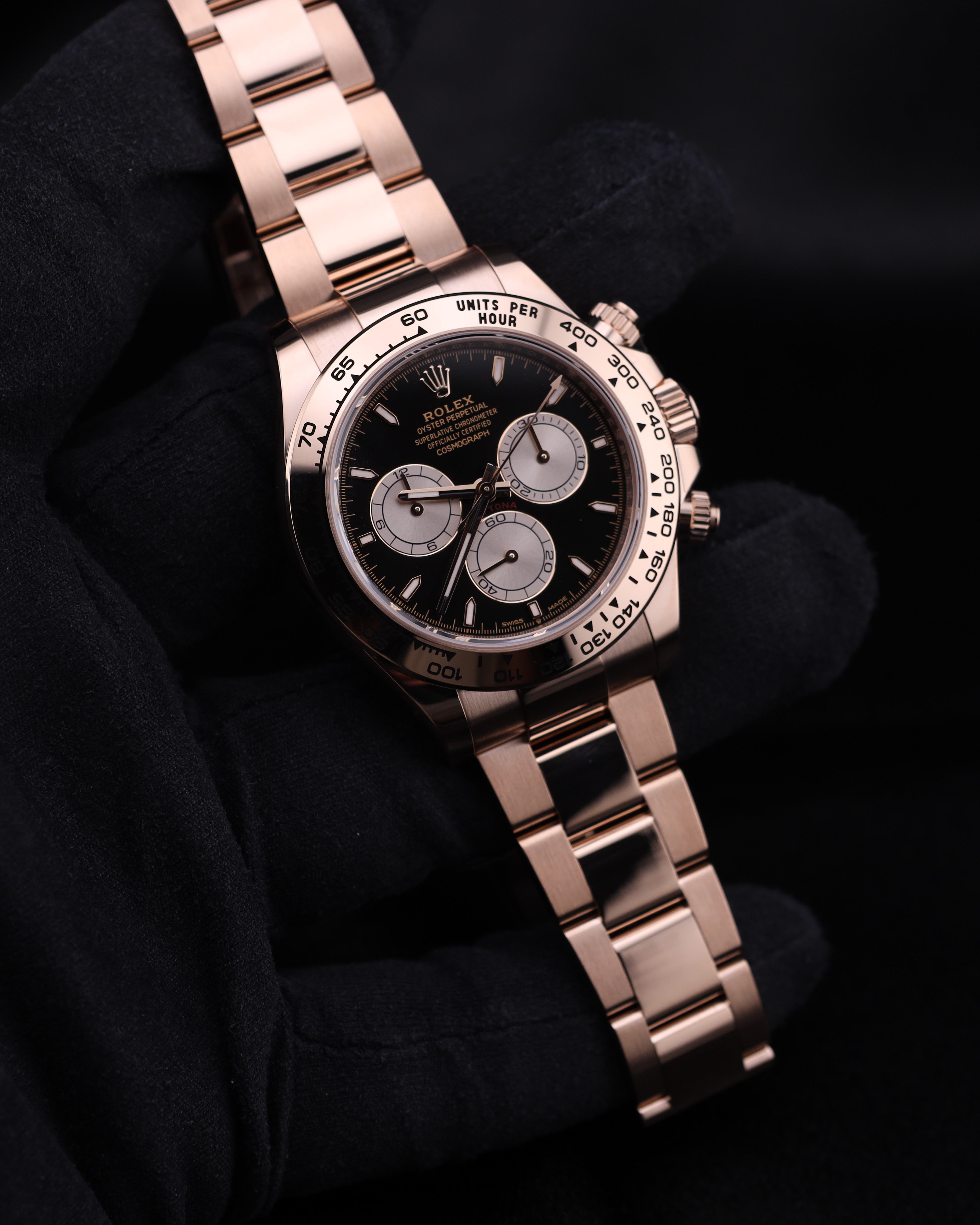 Rolex Daytona Black Dial 18K Rose Gold Oyster 126505 – MVP
