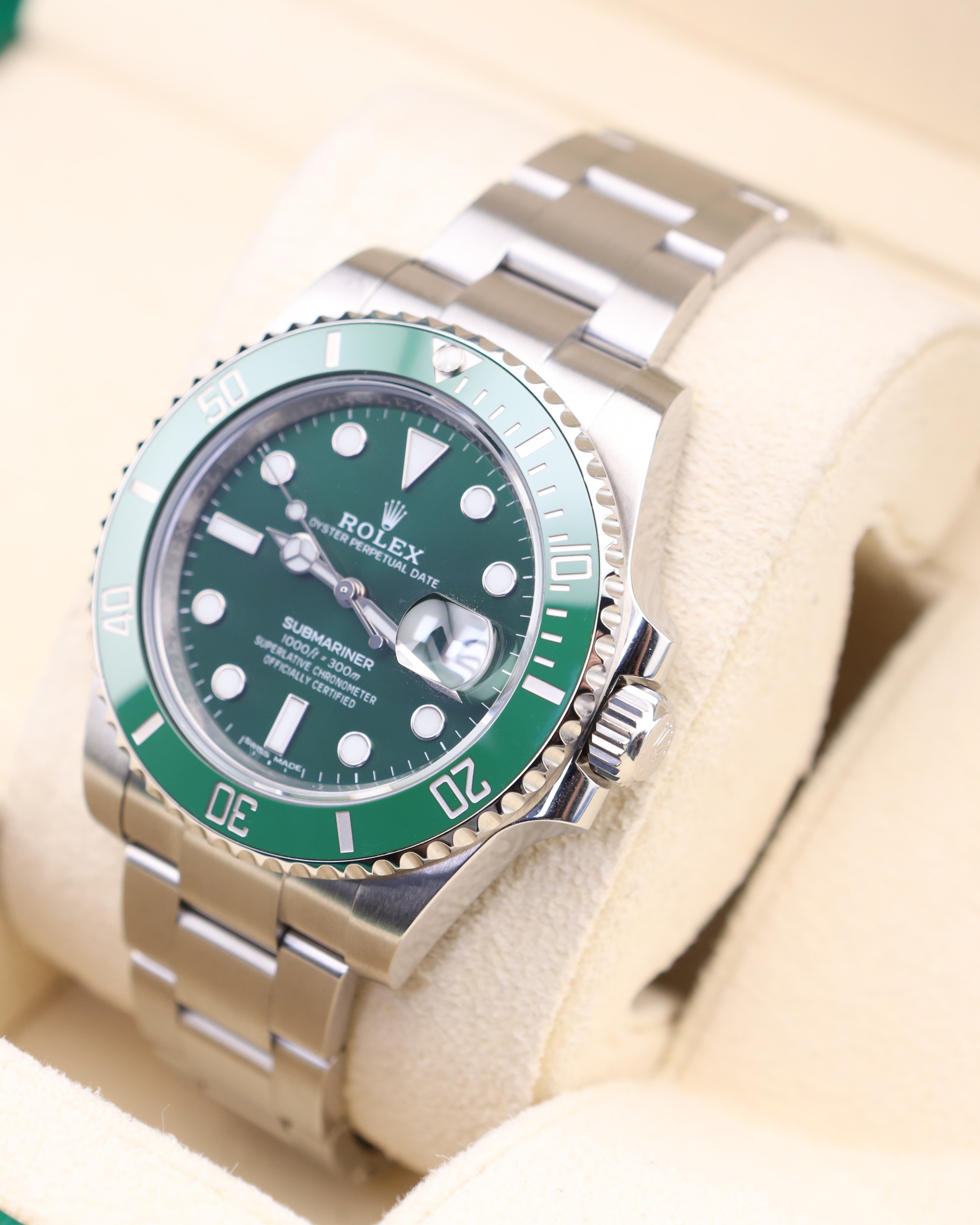 Rolex Submariner Date HULK Green Dial on Oyster 116610LV