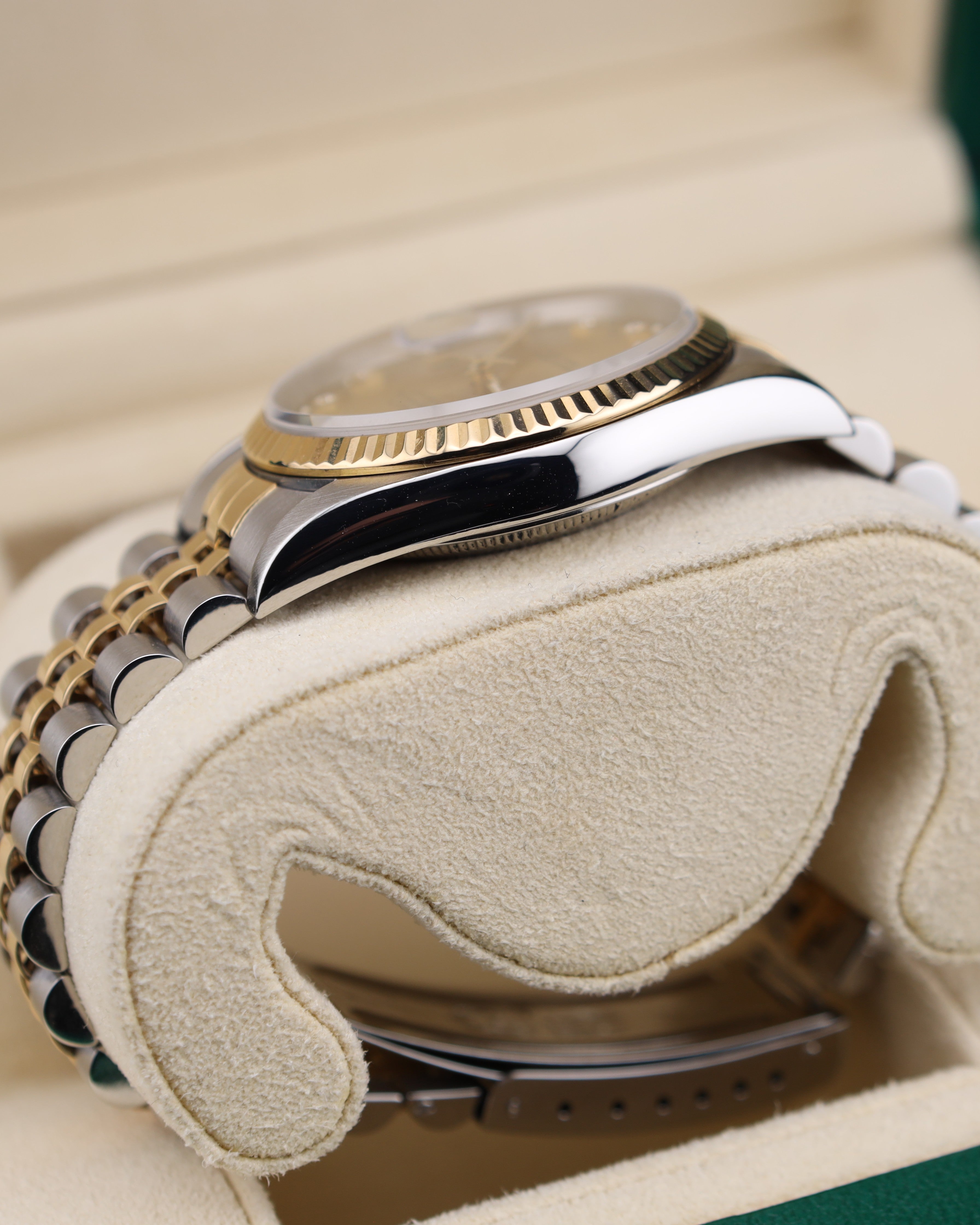 Rolex Datejust 36 Champagne Diamond Dial on Jubilee 16233