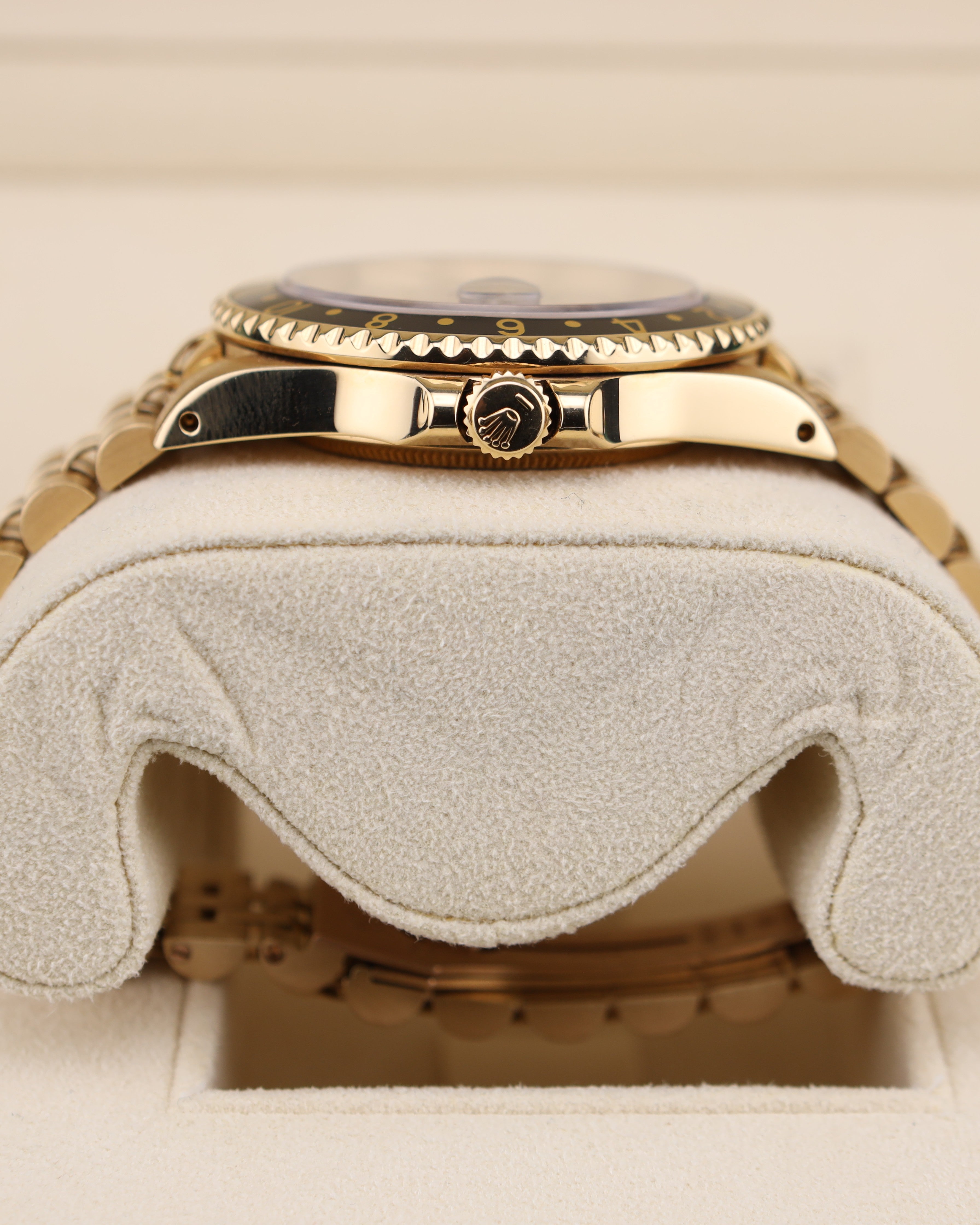 Rolex GMT-Master Black Nipple Dial 18k Yellow Gold Jubilee 16758 Vintage 40mm