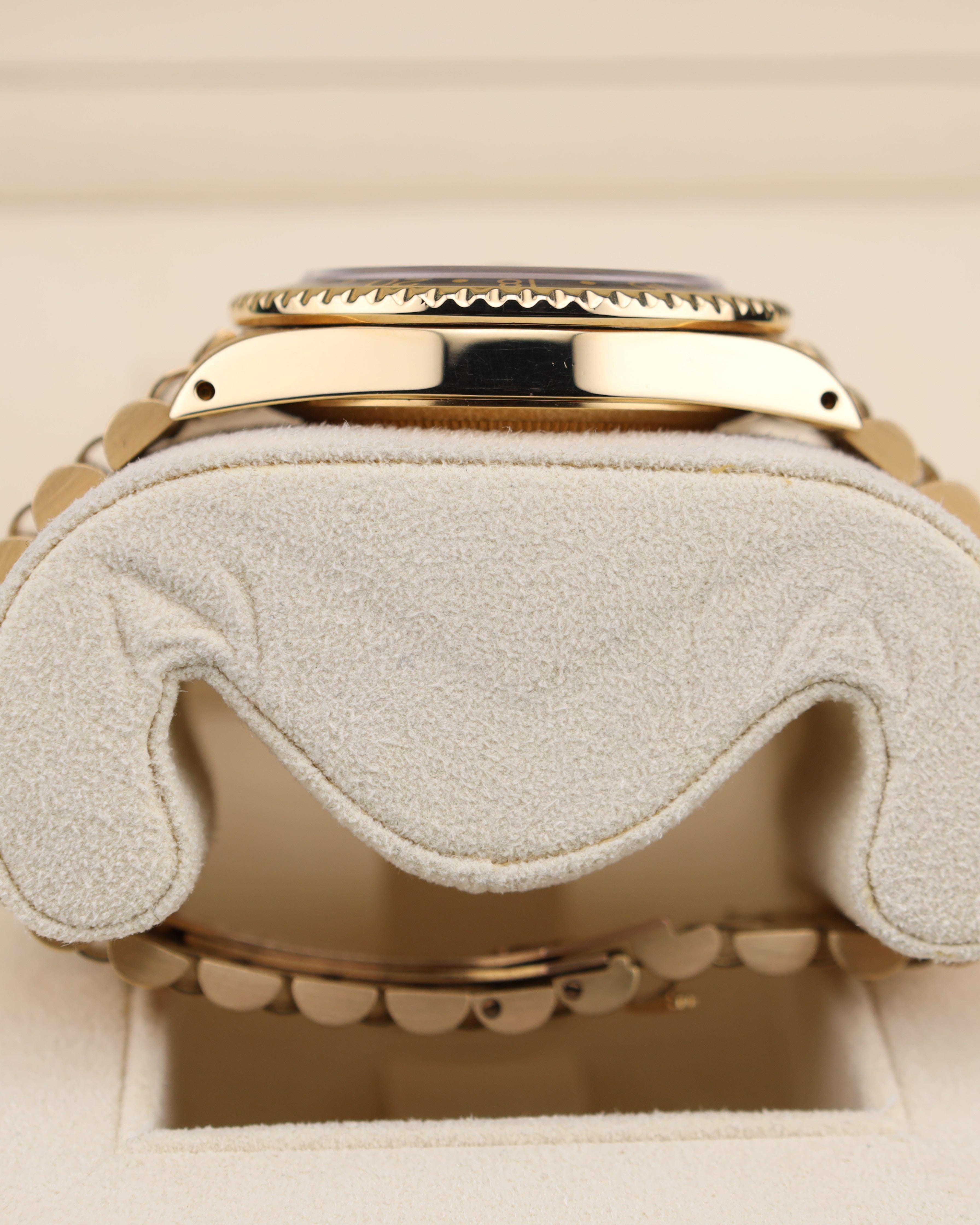 Rolex GMT-Master Black Nipple Dial 18k Yellow Gold Jubilee 16758 Vintage 40mm