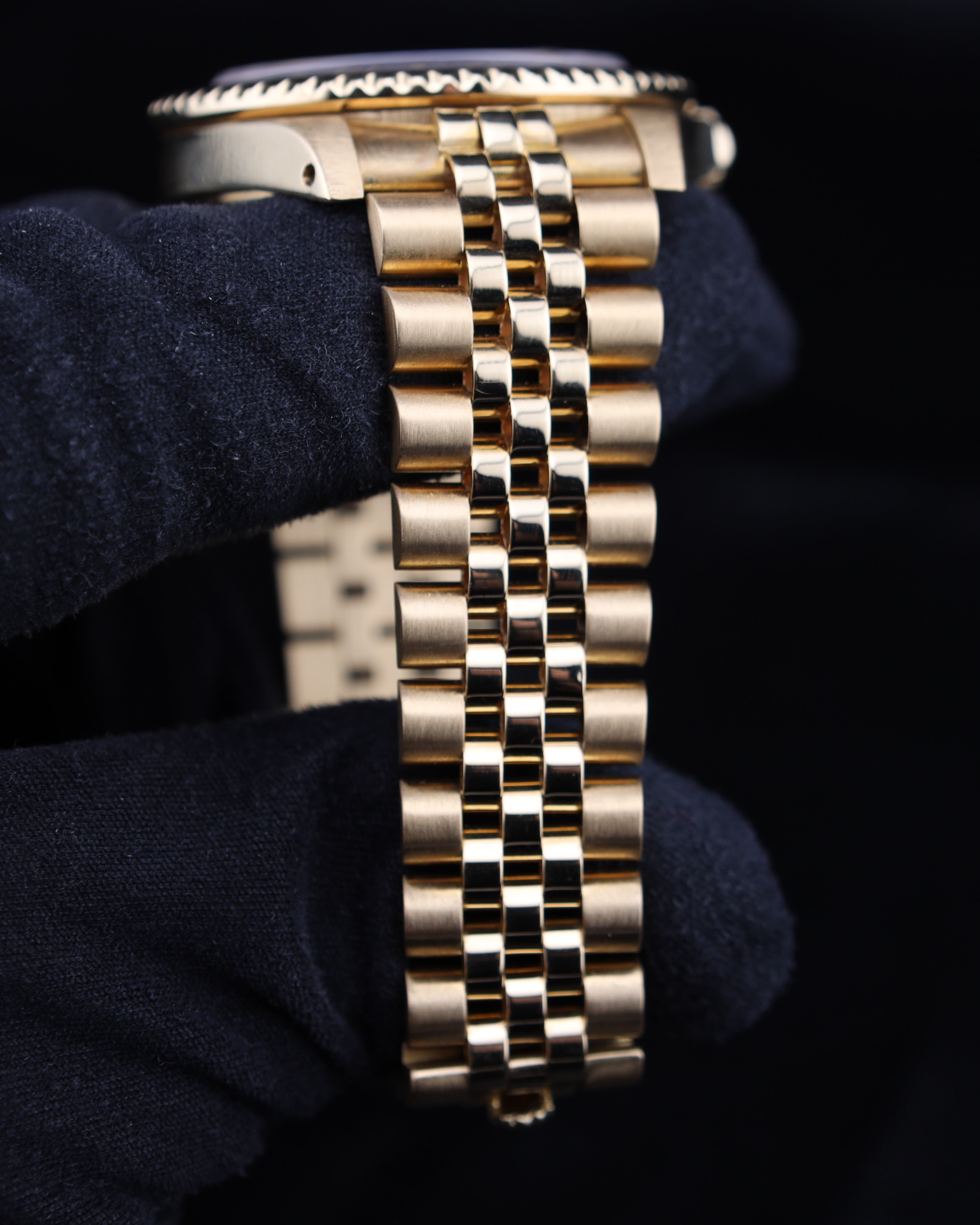 Rolex GMT-Master Black Nipple Dial 18k Yellow Gold Jubilee 16758 Vintage 40mm