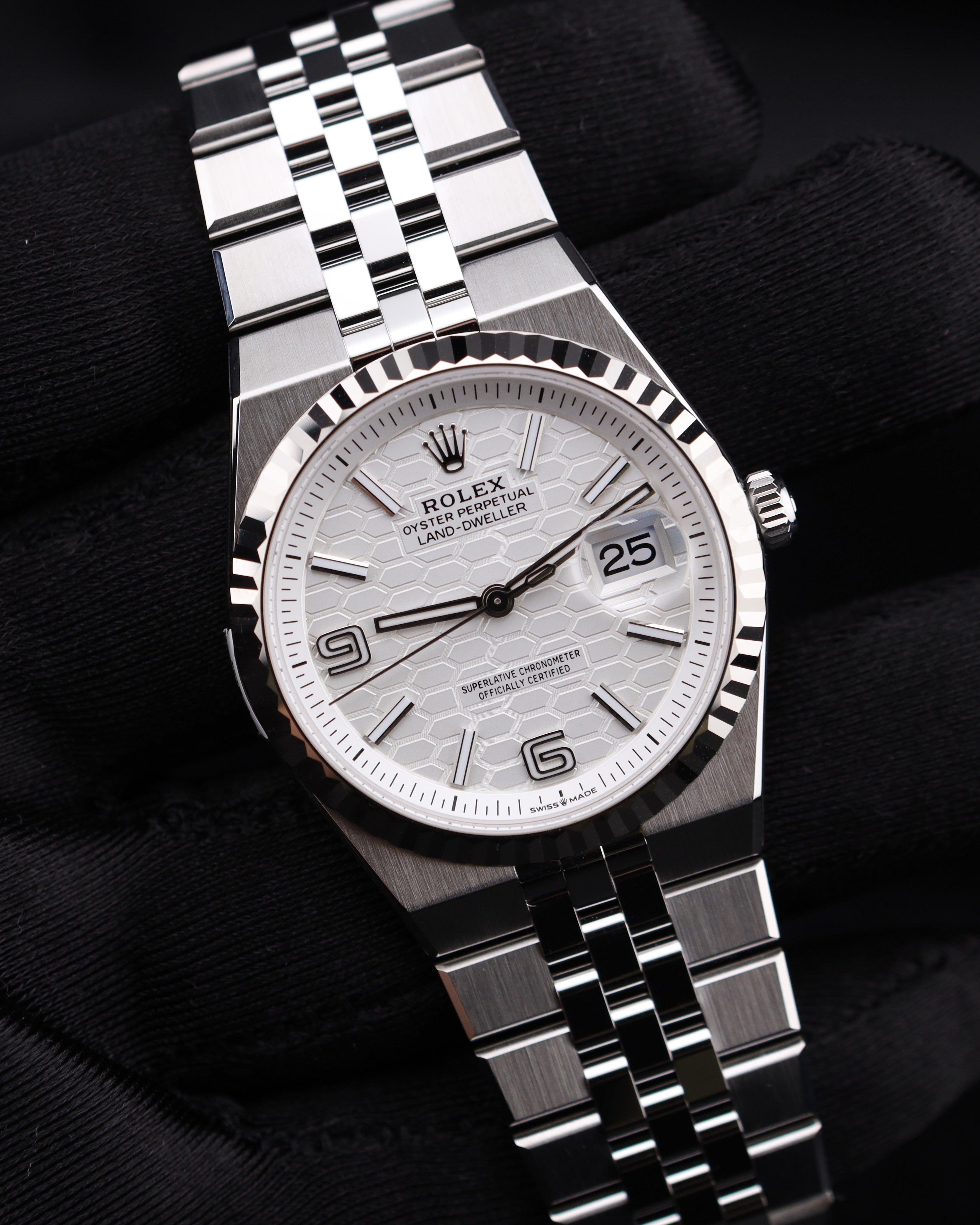 Rolex Land-Dweller 36 White Dial Steel 127234 December 2025 Factory Stickers