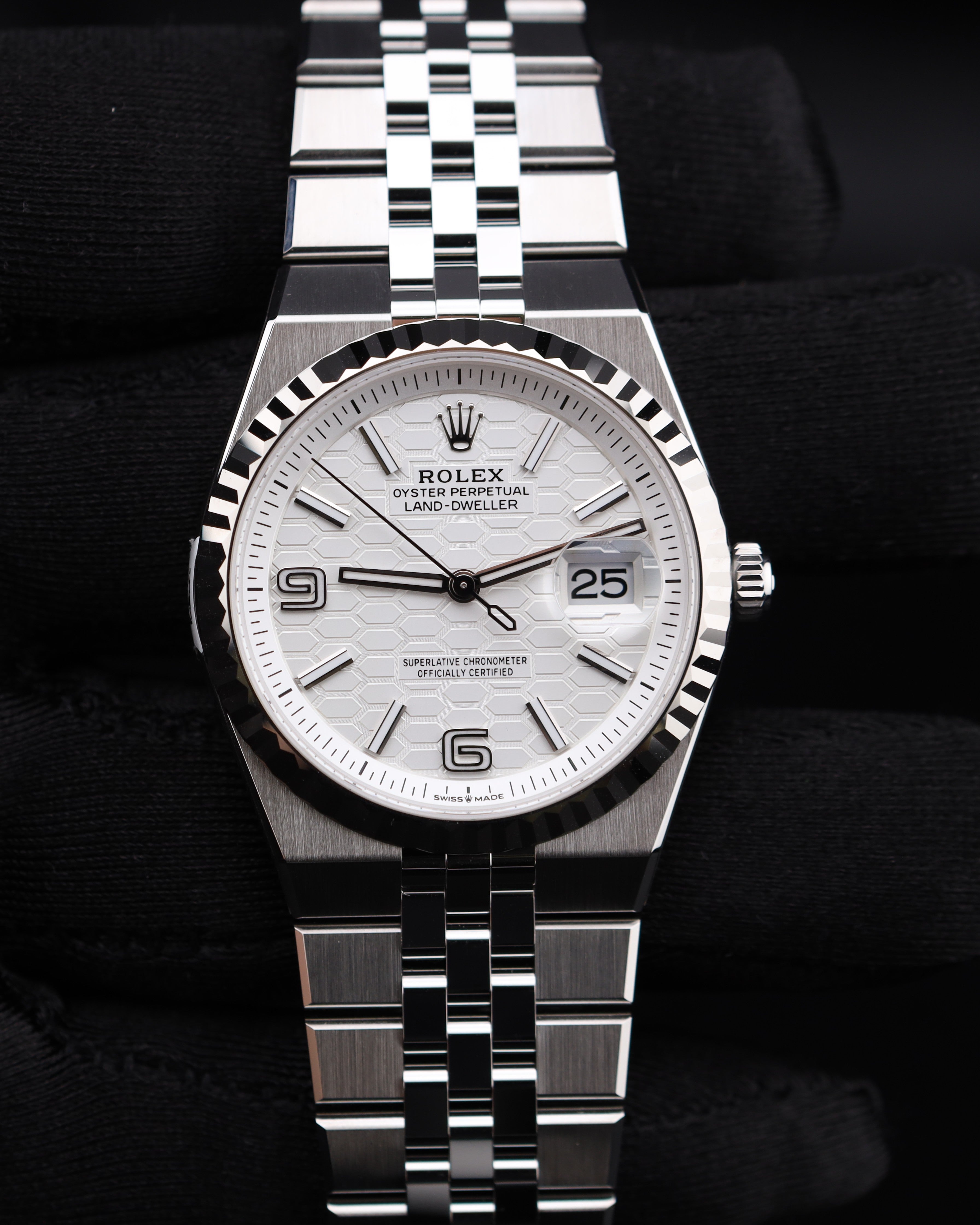 Rolex Land-Dweller 36 White Dial Steel 127234 December 2025 Factory Stickers
