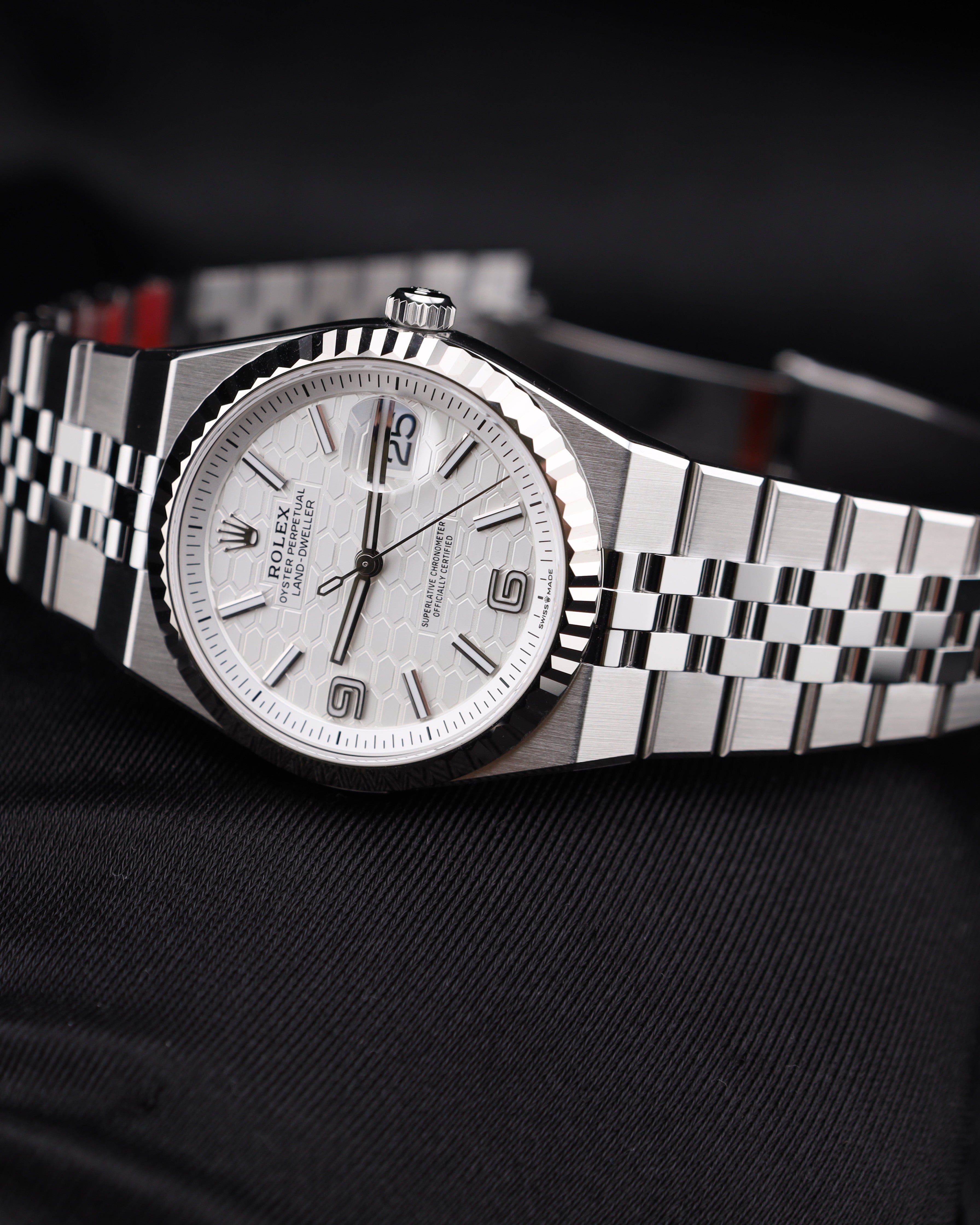 Rolex Land-Dweller 36 White Dial Steel 127234 December 2025 Factory Stickers