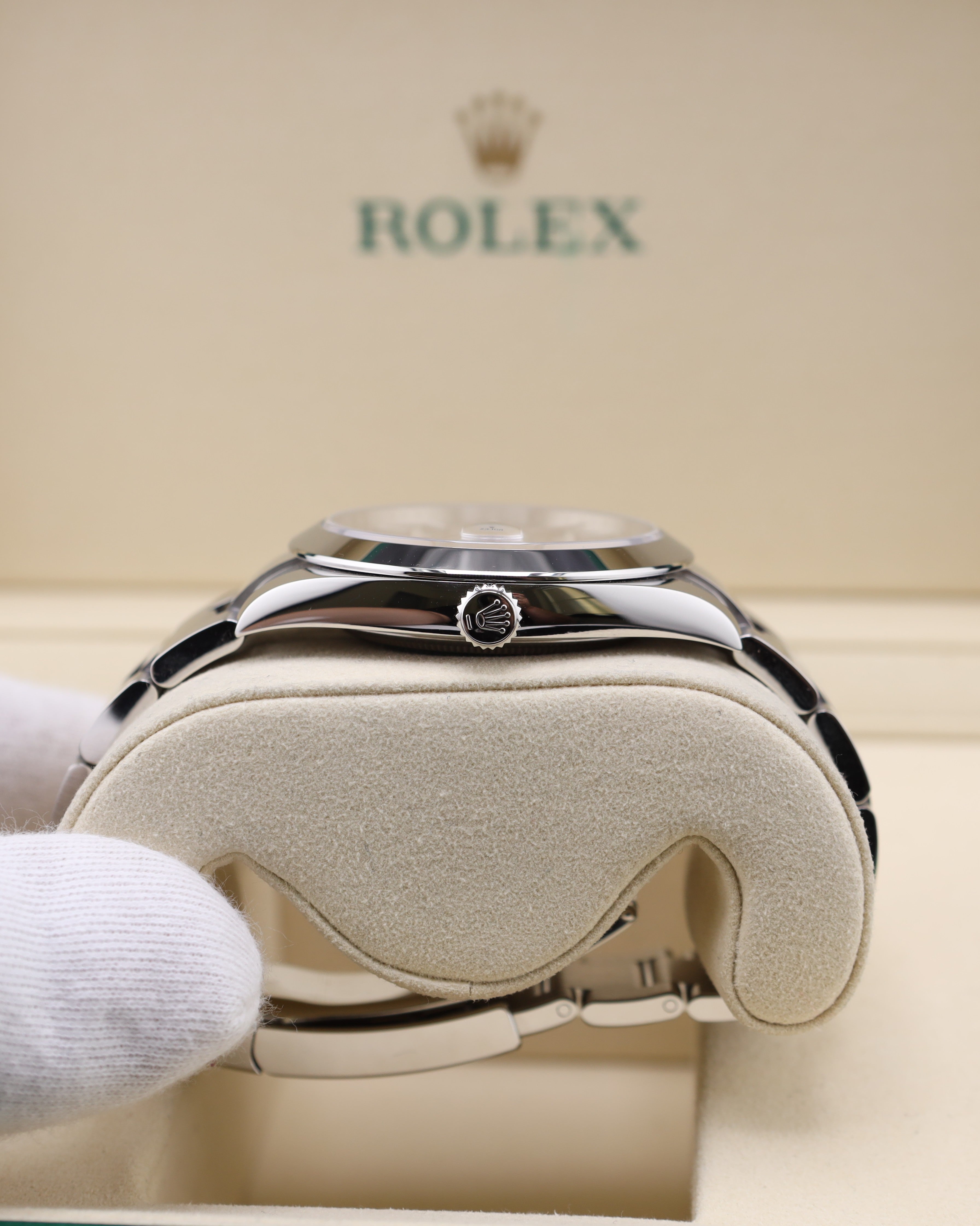 Rolex Datejust 41 Silver Stick Dial Smooth Bezel Oyster 126300