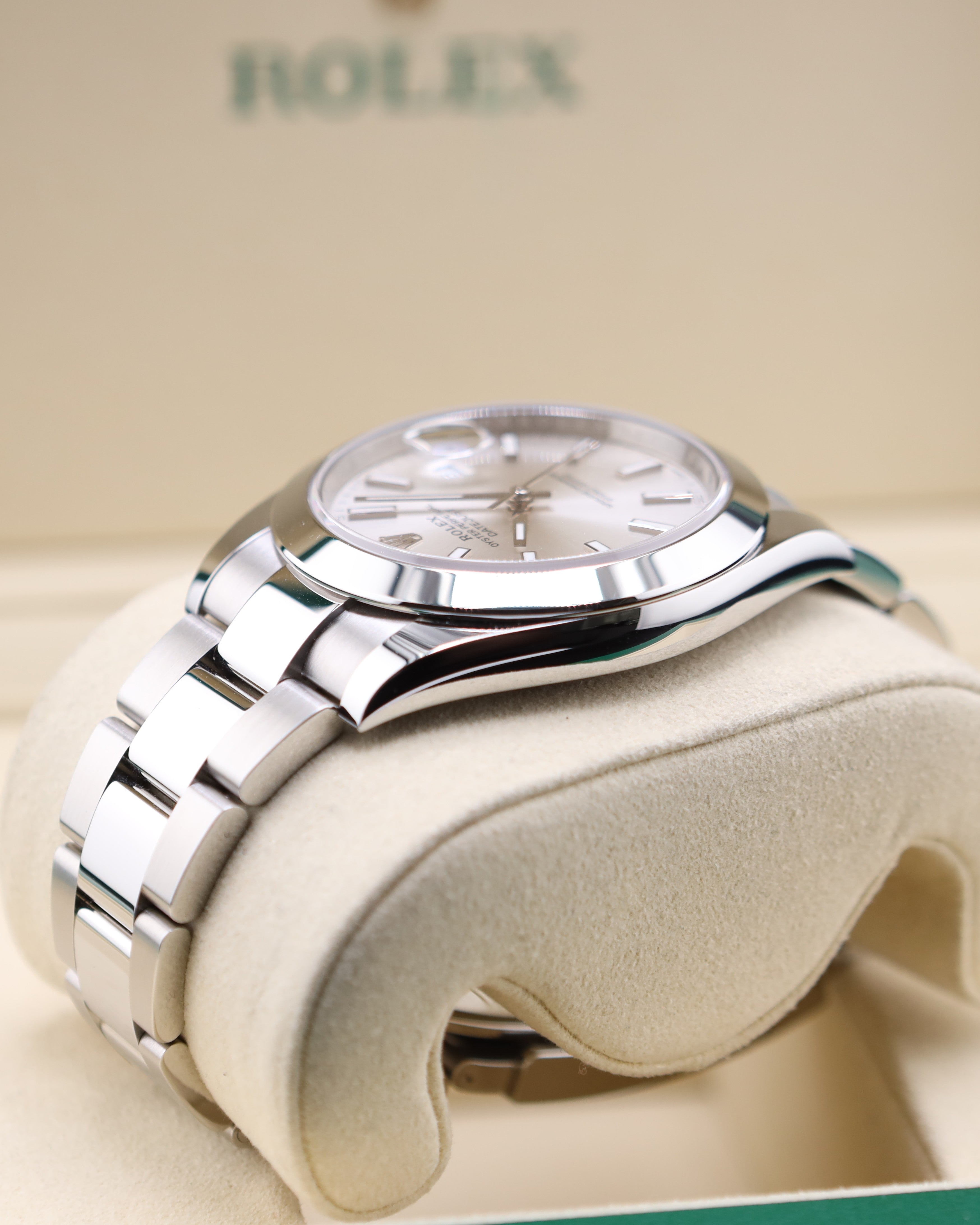 Rolex Datejust 41 Silver Stick Dial Smooth Bezel Oyster 126300