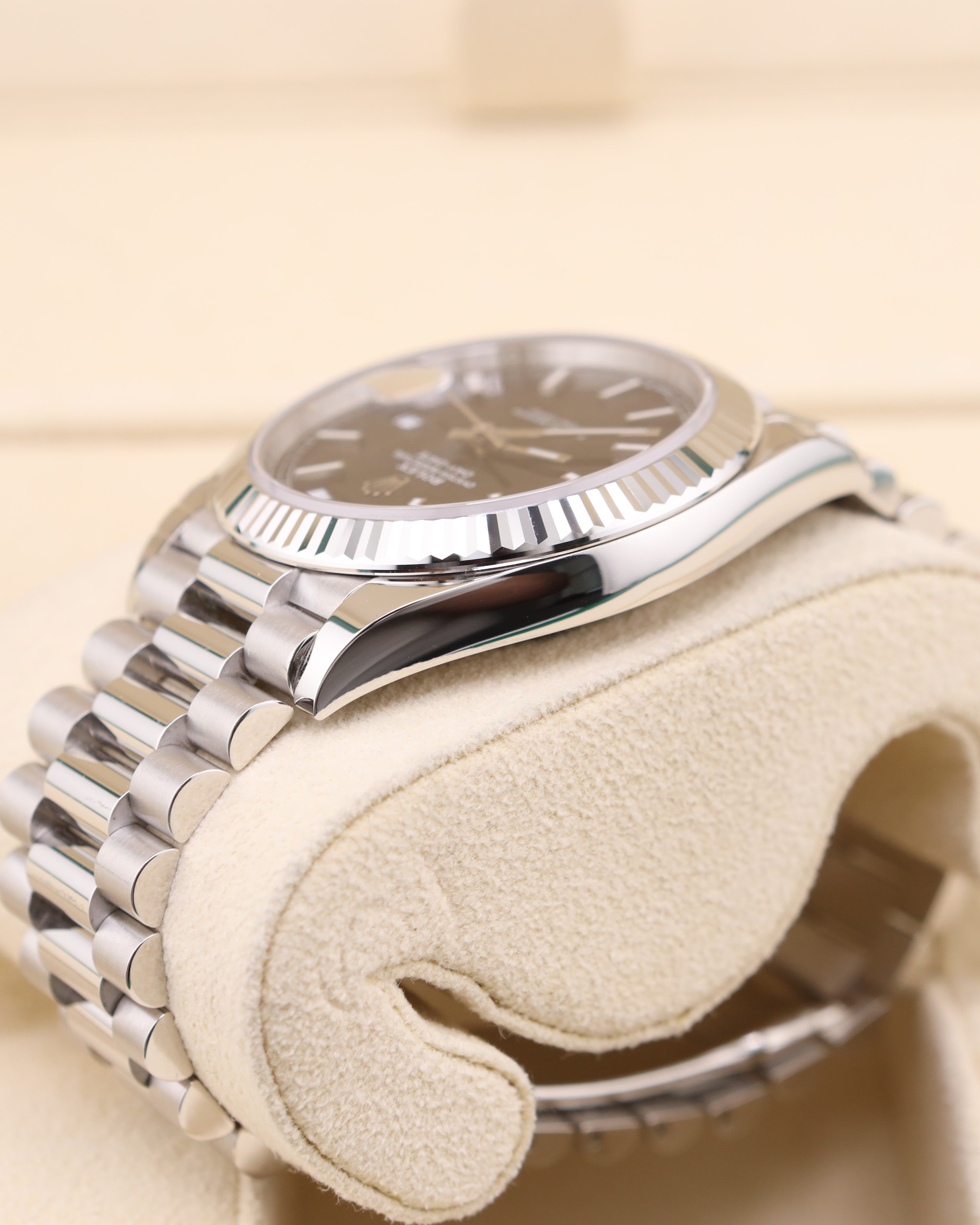 Rolex Day-Date 40 Platinum Black Dial FACTORY STICKERS 228236