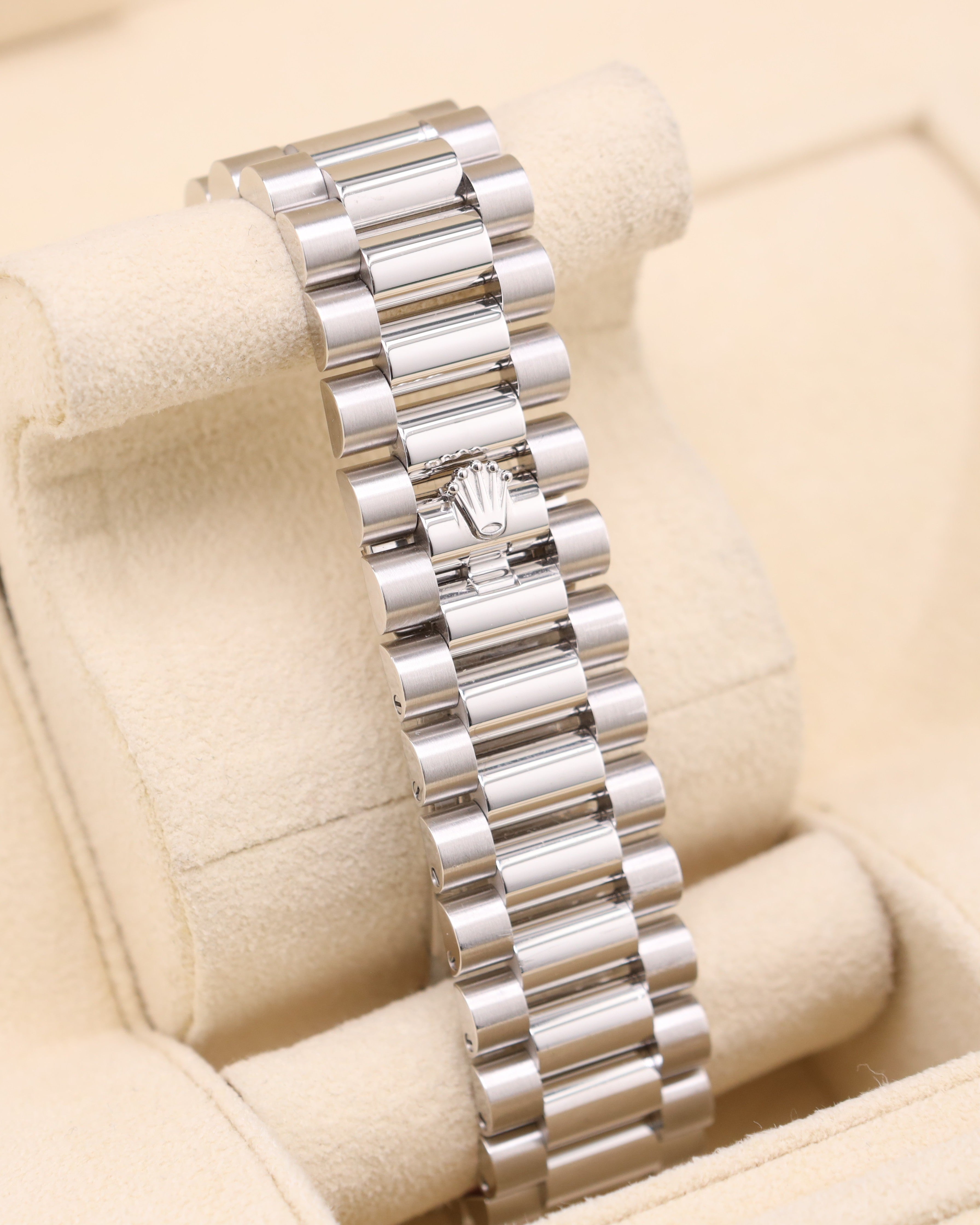 Rolex Day-Date 40 Platinum Black Dial FACTORY STICKERS 228236