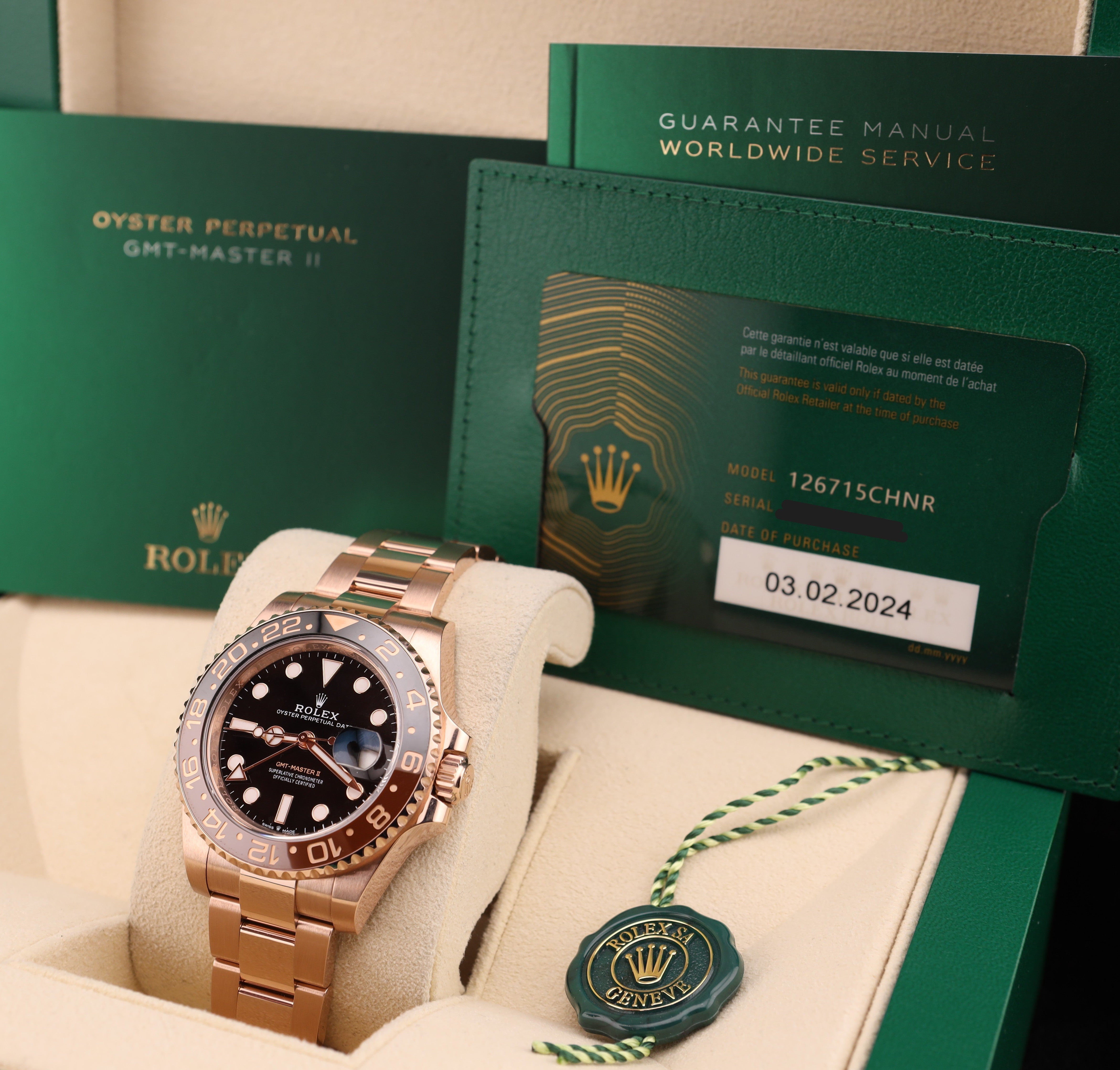 Rolex GMT-Master II Rootbeer Full Rose Gold 126715CHNR – MVP