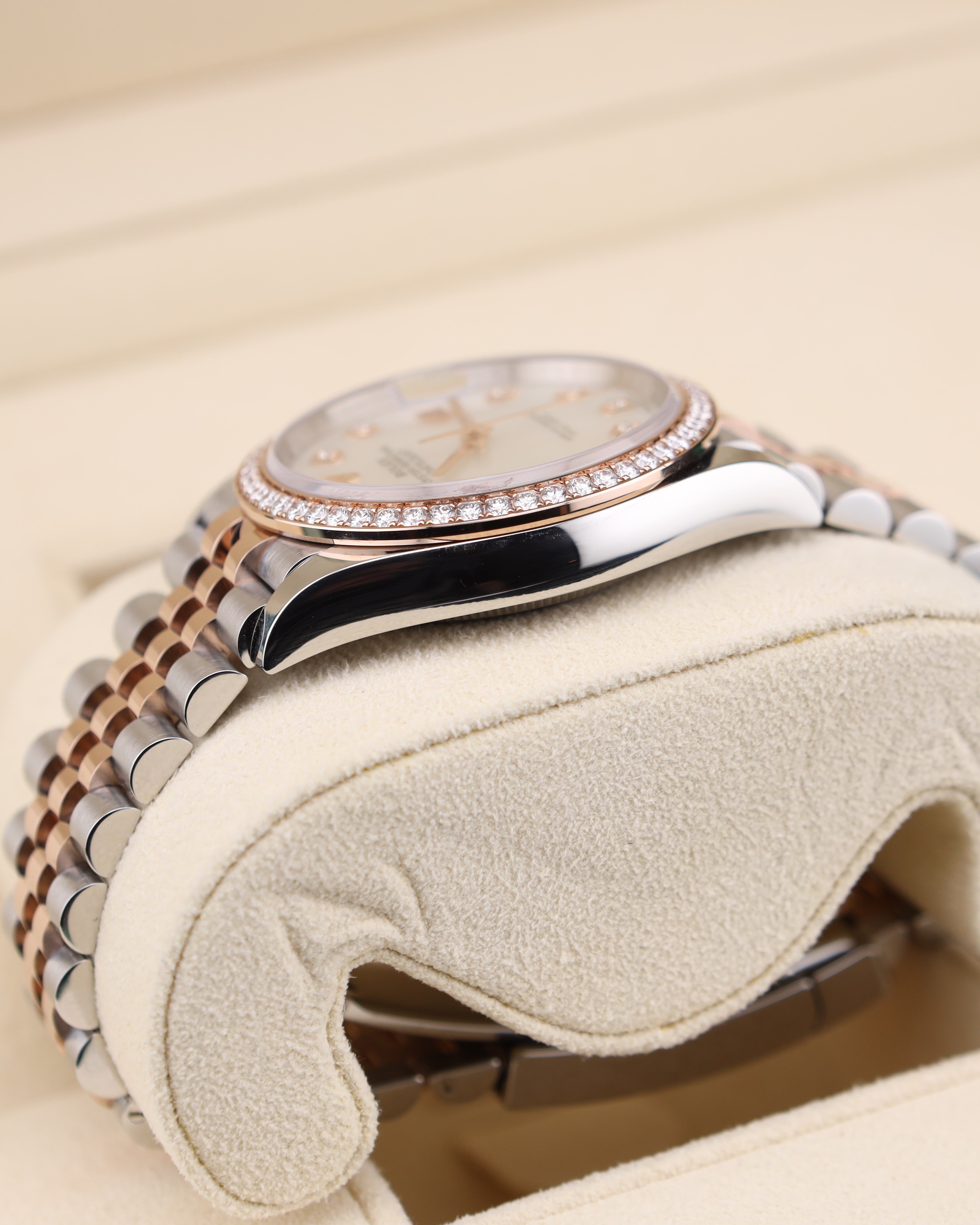 Rolex Datejust 36mm MOP Diamond Dial Two Tone Rose Gold on Jubilee 126281RBR Mother of Pearl