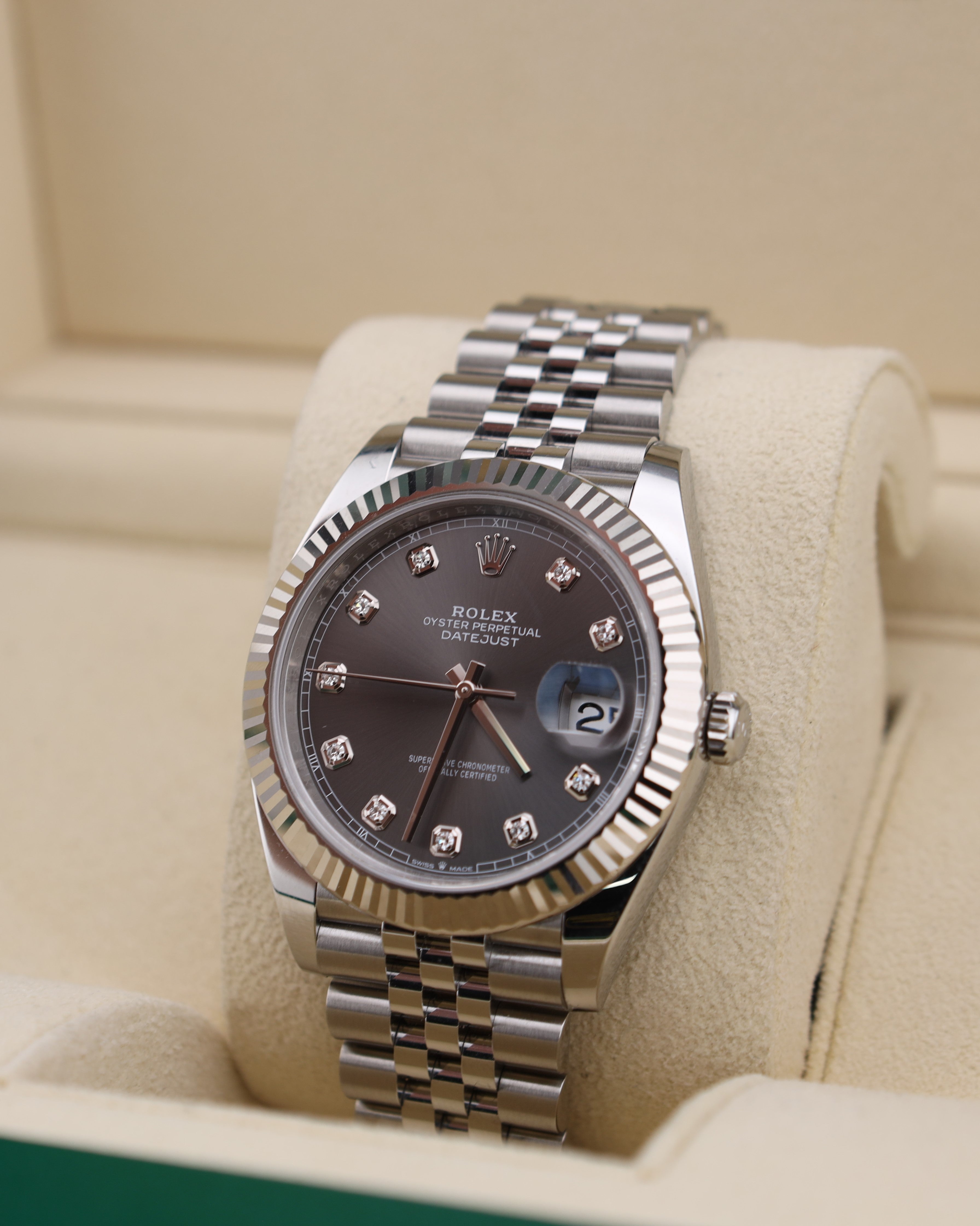 Rolex Datejust 41 Slate Rhodium Diamond Dial 126334