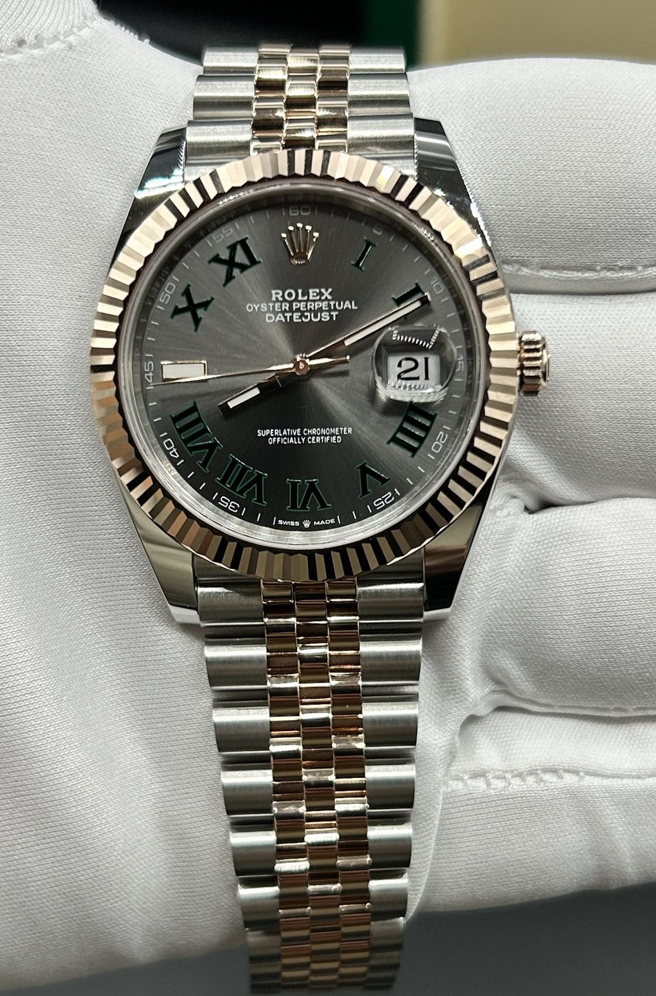 Rolex Datejust 41 Rose Gold Wimbledon 126331 Jubilee 2024