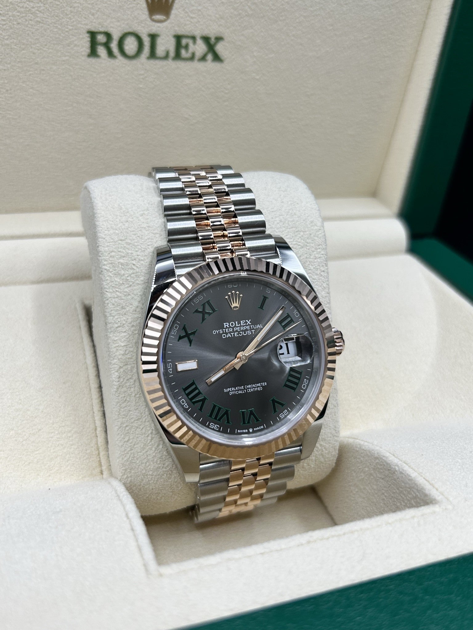 Rolex Datejust 41 Rose Gold Wimbledon 126331 Jubilee 2024