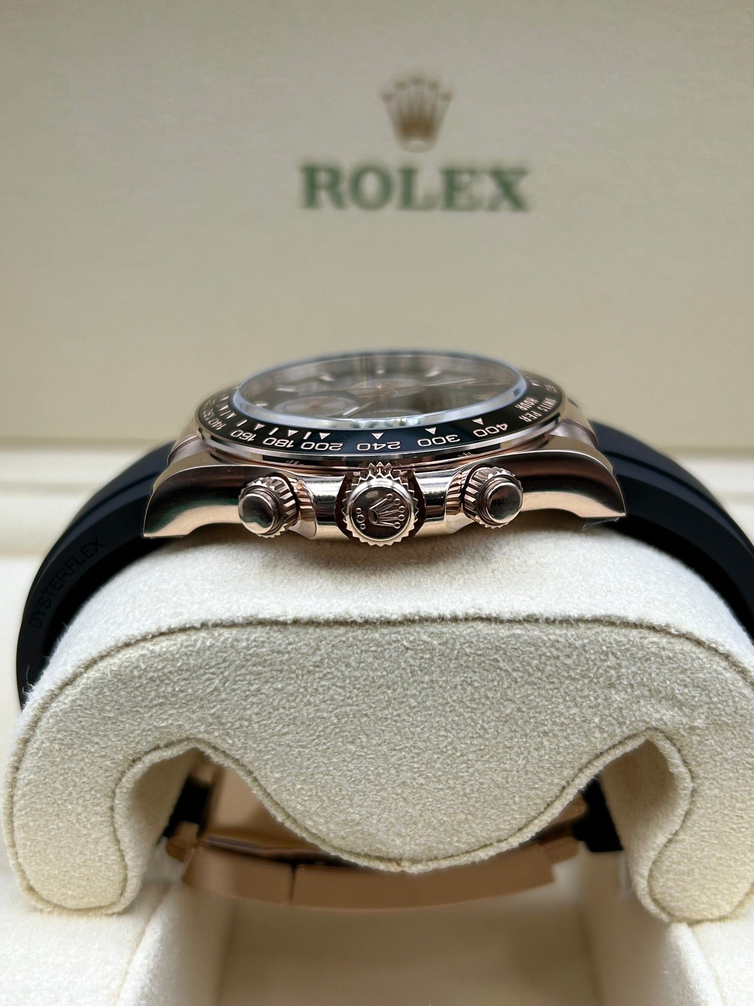 Rolex Daytona Black Dial Rose Gold 126515LN Oysterflex 2024