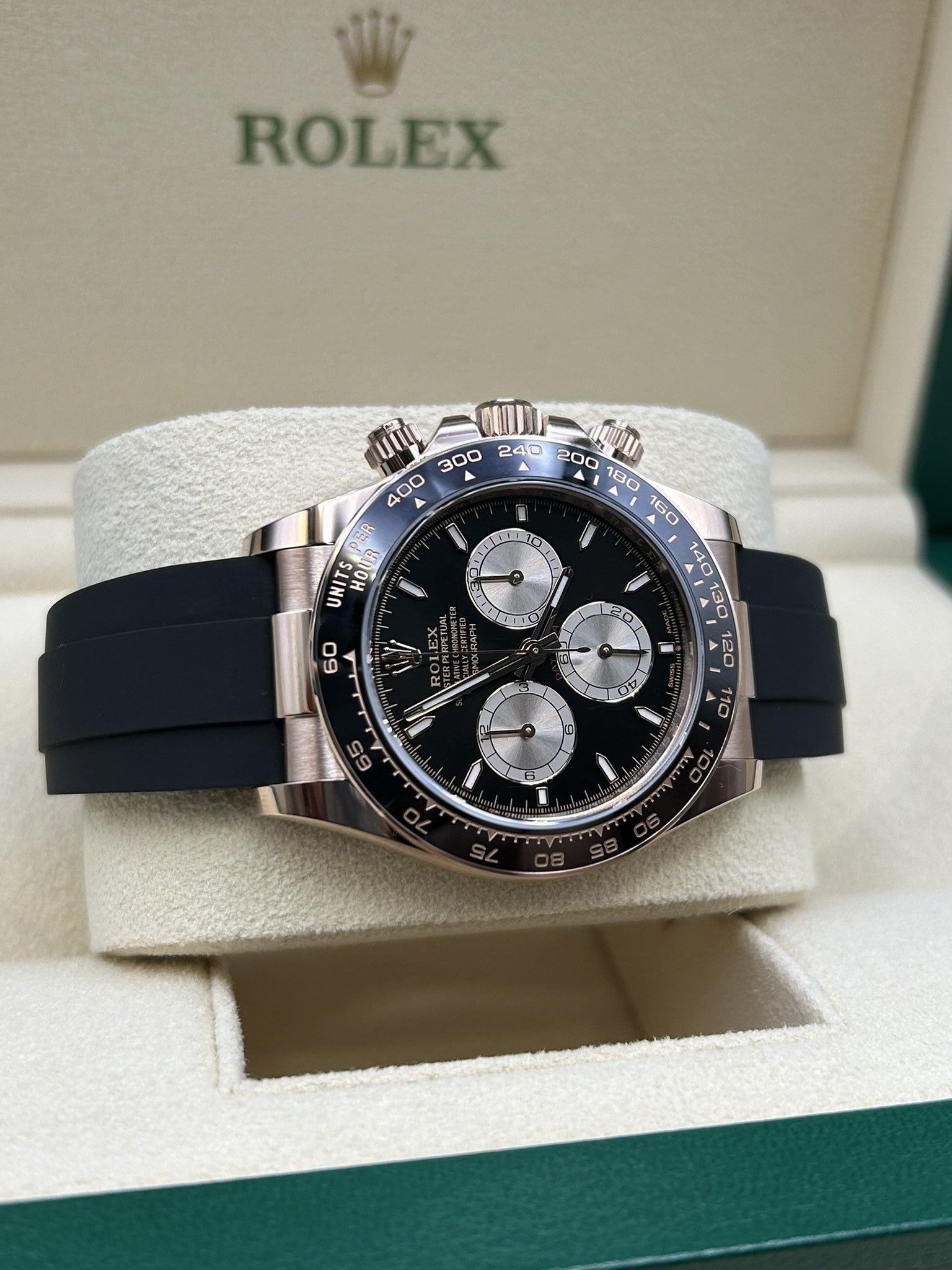 Rolex Daytona Black Dial Rose Gold 126515LN Oysterflex 2024