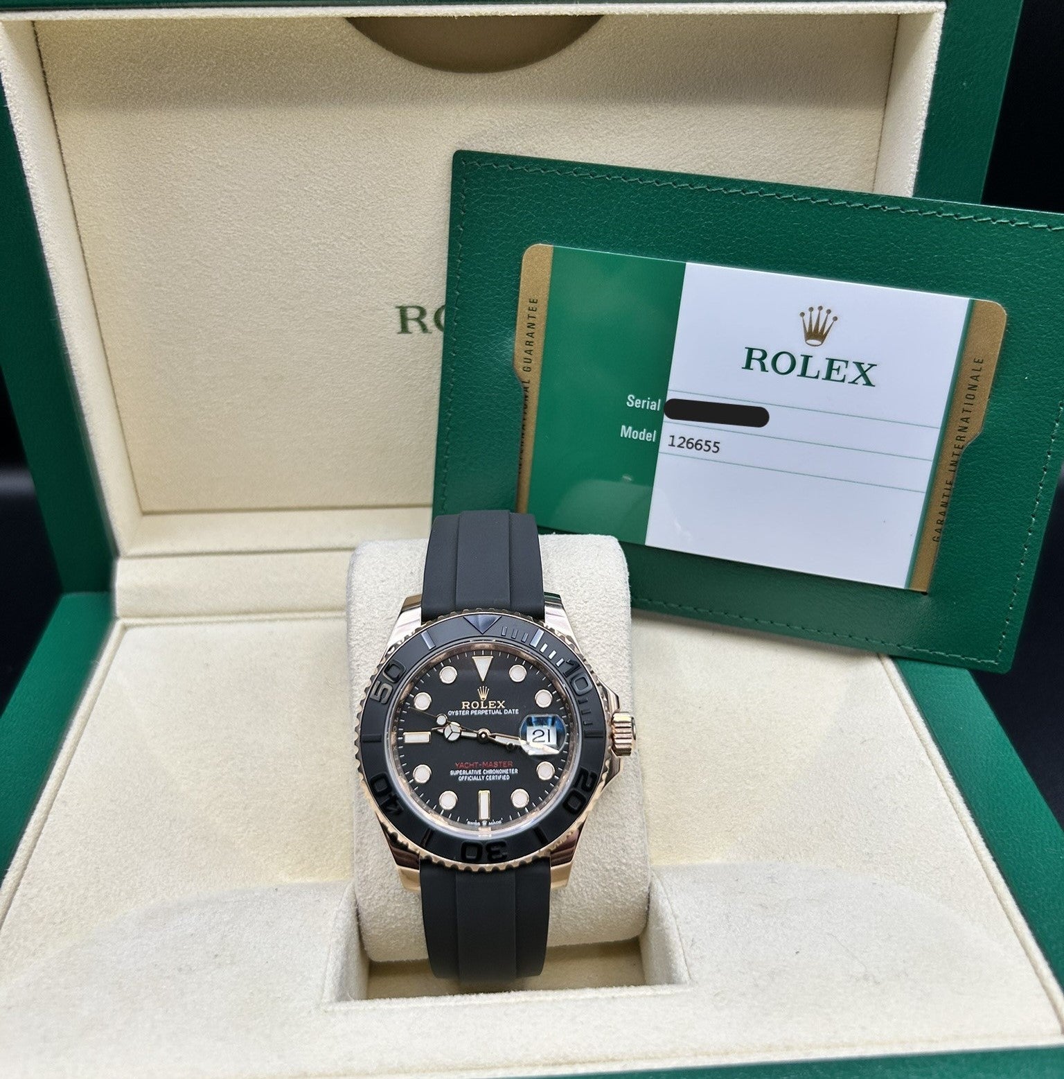 Rolex Yacht-Master 40 Rose Gold 126655 Oysterflex