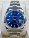 Rolex Datejust 41 Blue Dial 126300 Oyster Bracelet with Smooth Bezel