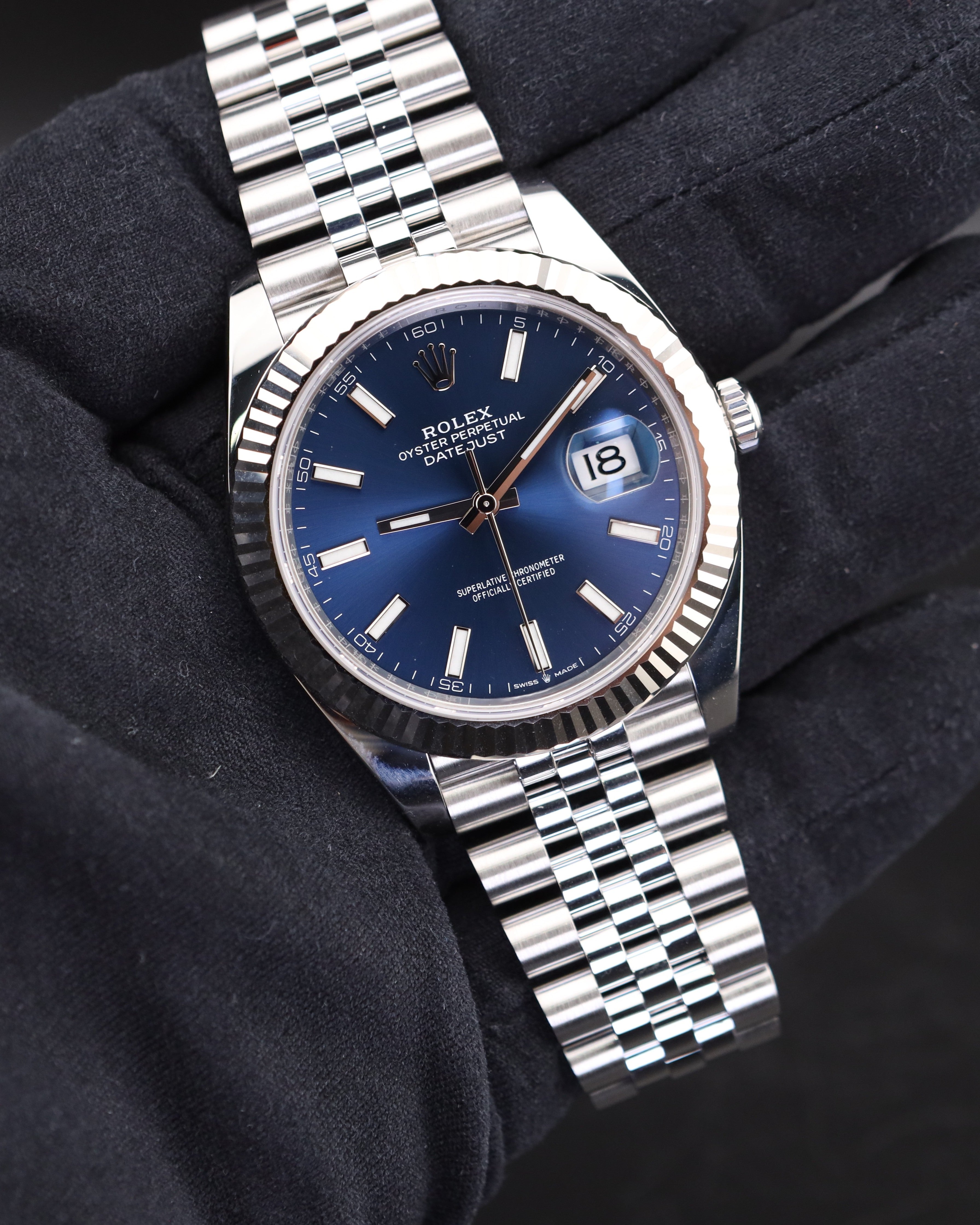 Rolex Datejust 41 Blue Stick Dial on Jubilee 126334 – MVP Jewelers