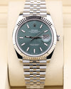 Rolex Datejust 41 Mint Green Dial Jubilee Fluted Bezel 126334 