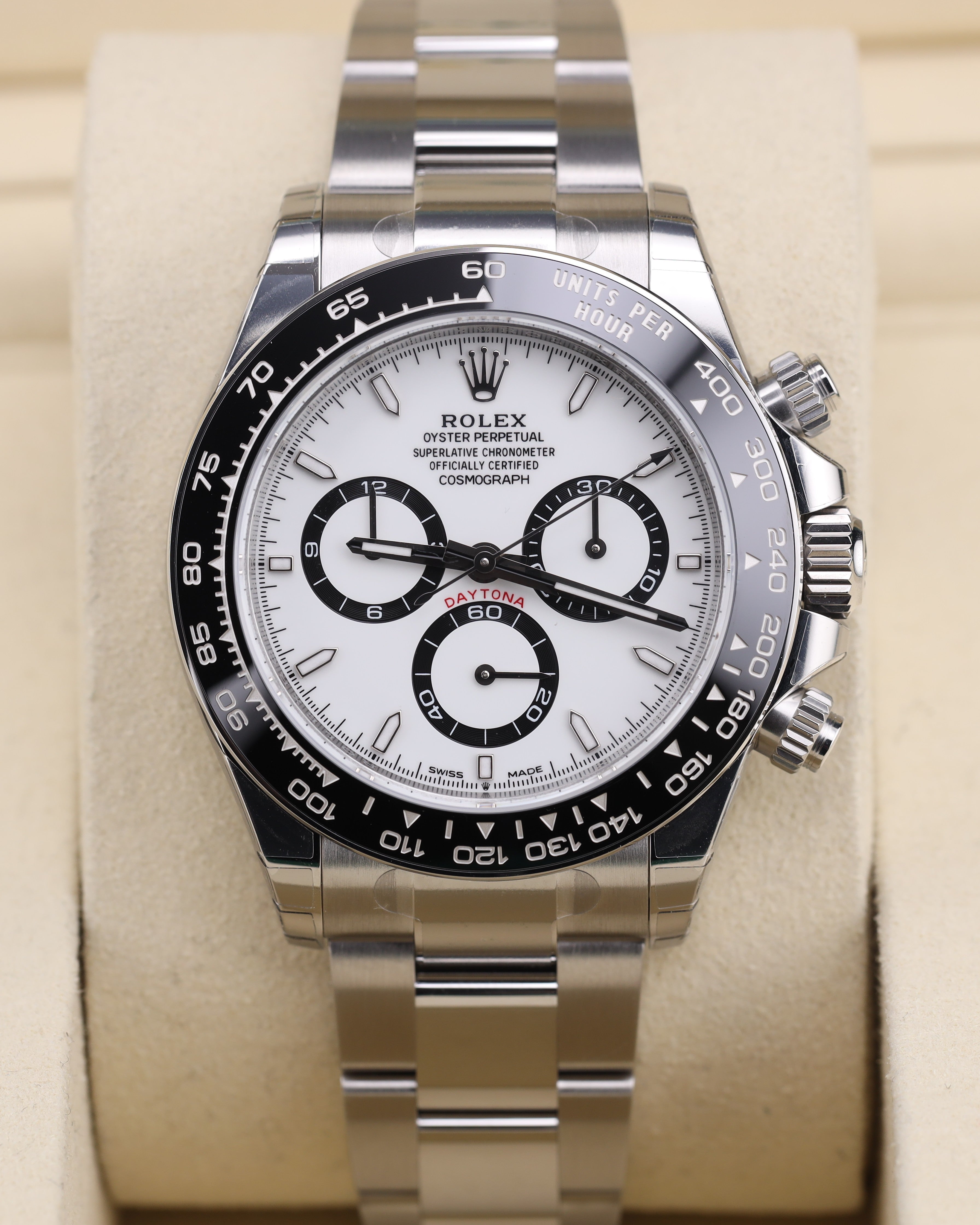 Rolex Daytona Panda White Dial Oyster 126500LN Factory Stickers August 2026