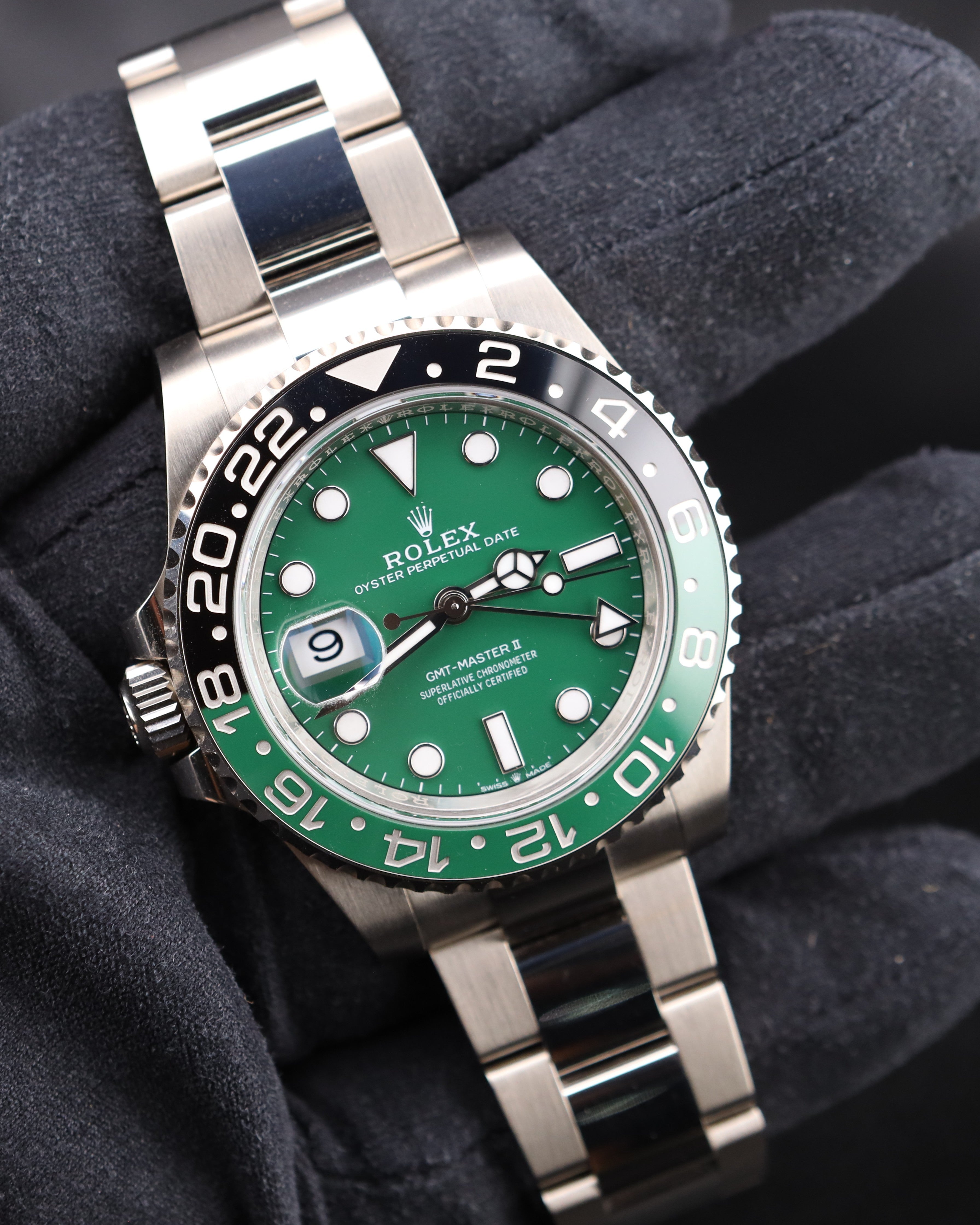 Rolex GMT-Master Green Dial White Gold Oyster 126729VTNR