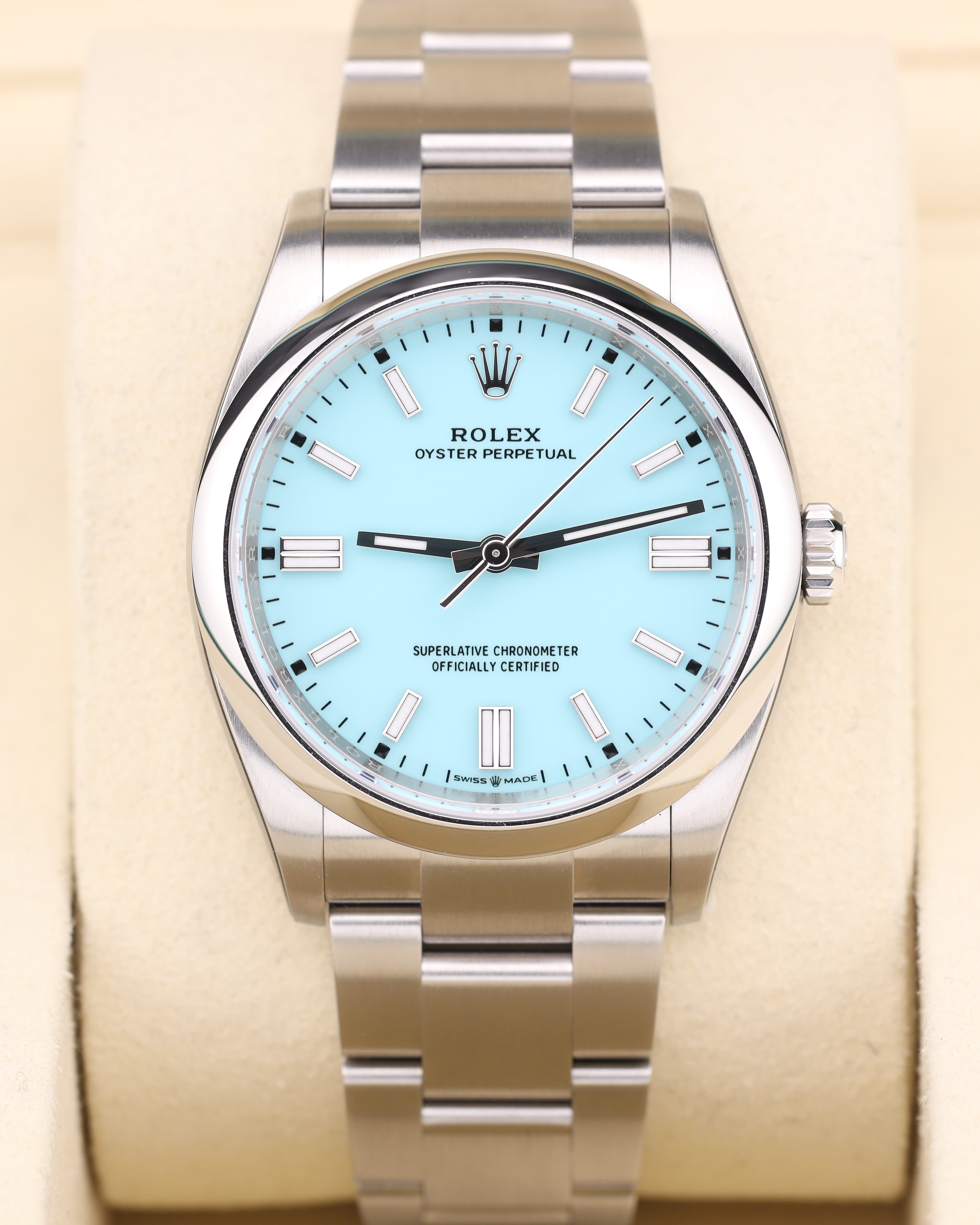 Rolex Oyster Perpetual 36 Tiffany Turquoise Blue Oyster 126000 Factory Stickers 2026